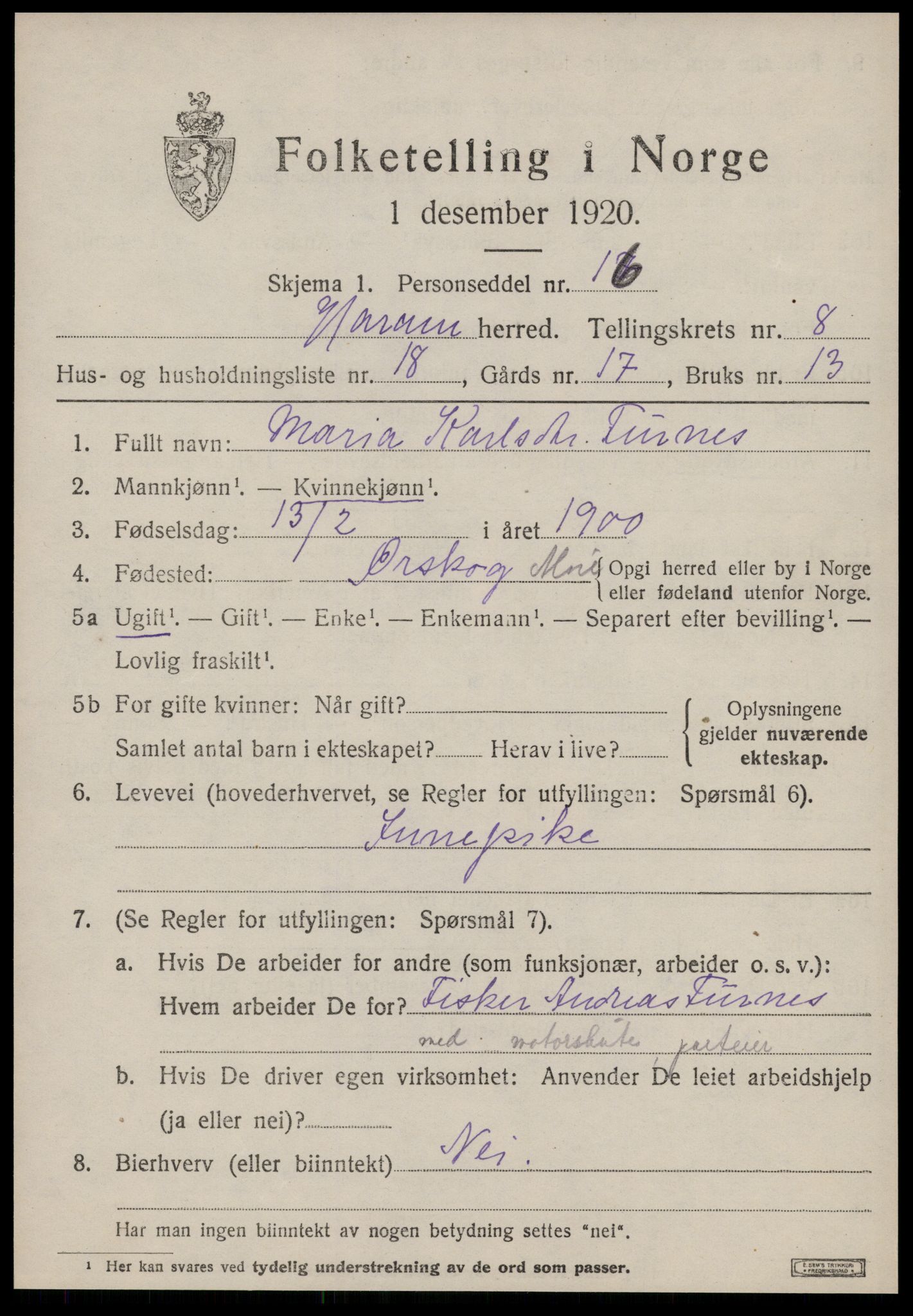 SAT, Folketelling 1920 for 1534 Haram herred, 1920, s. 4773