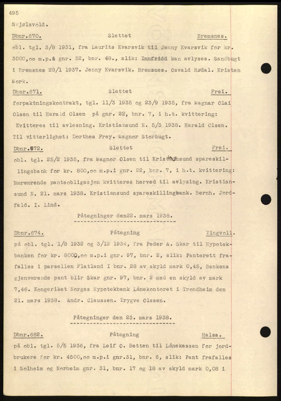 Nordmøre sorenskriveri, AV/SAT-A-4132/1/2/2Ca: Pantebok nr. C80, 1936-1939, Dagboknr: 670/1938