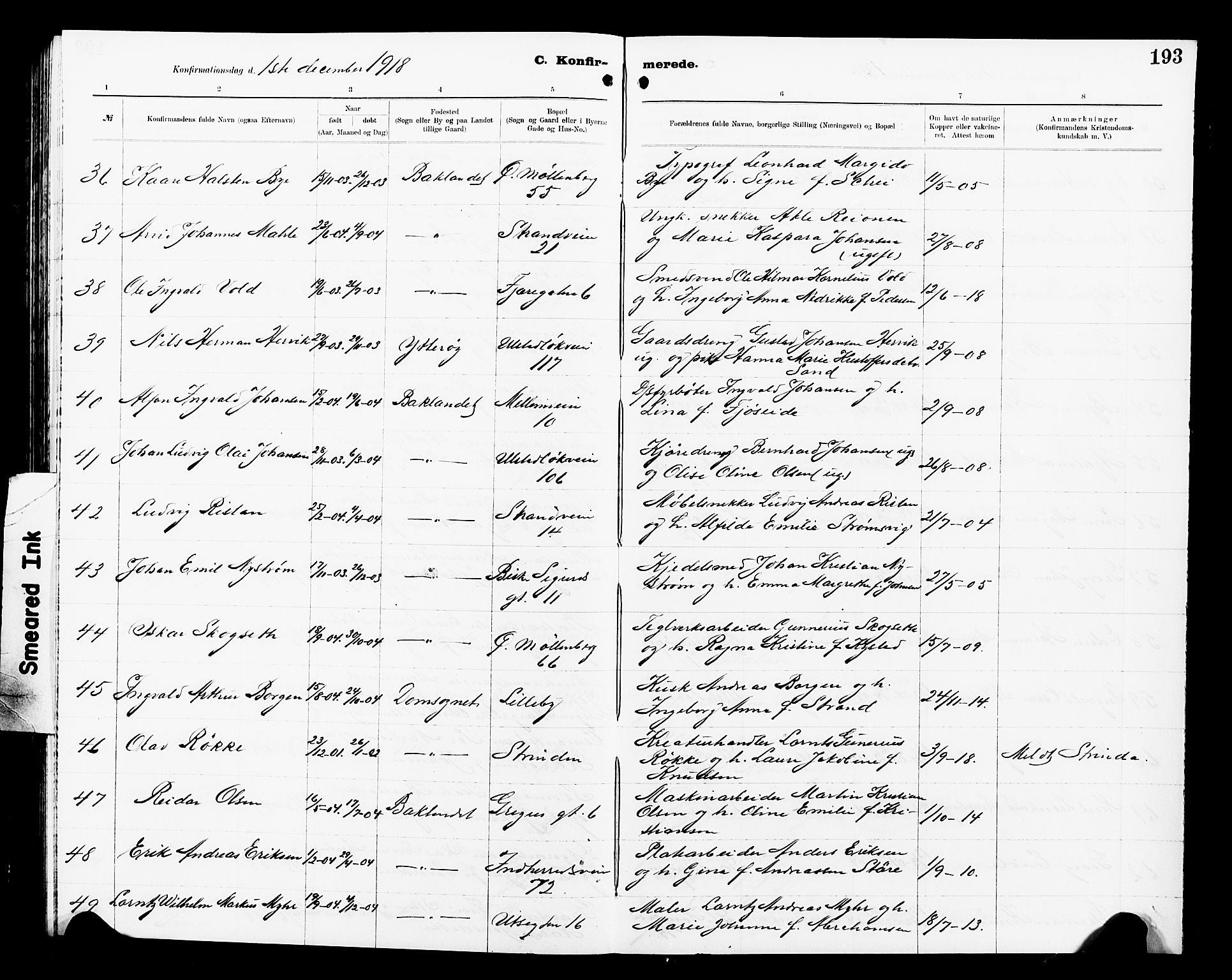 Ministerialprotokoller, klokkerbøker og fødselsregistre - Sør-Trøndelag, AV/SAT-A-1456/605/L0256: Klokkerbok nr. 605C03, 1916-1920, s. 193