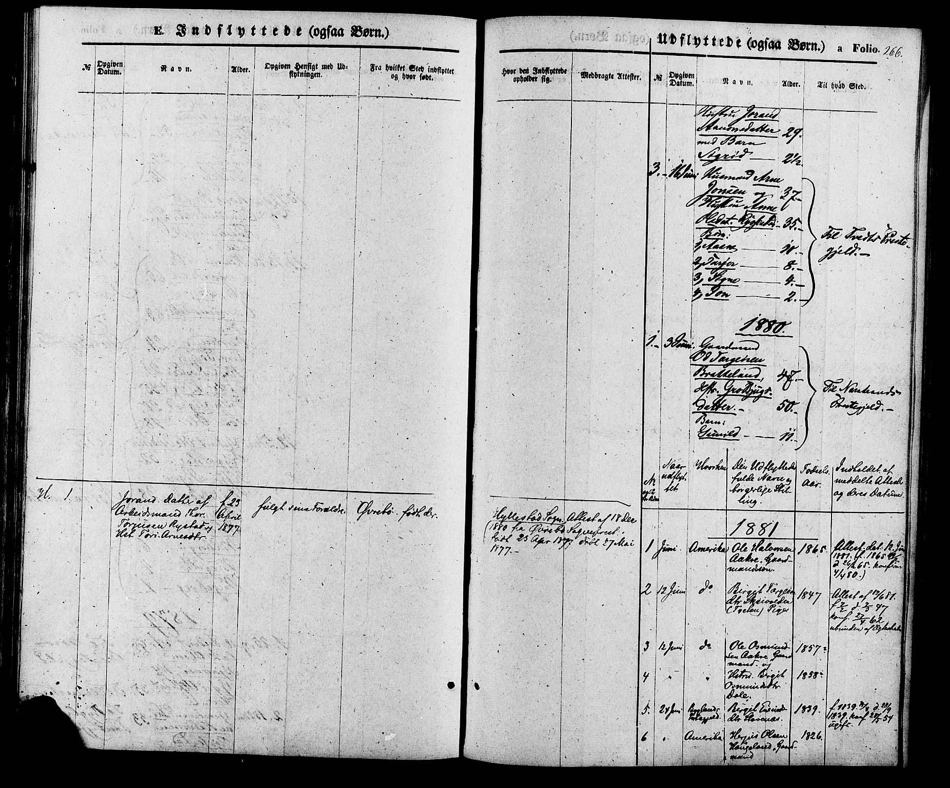 Valle sokneprestkontor, SAK/1111-0044/F/Fa/Fac/L0008: Ministerialbok nr. A 8, 1868-1882, s. 266