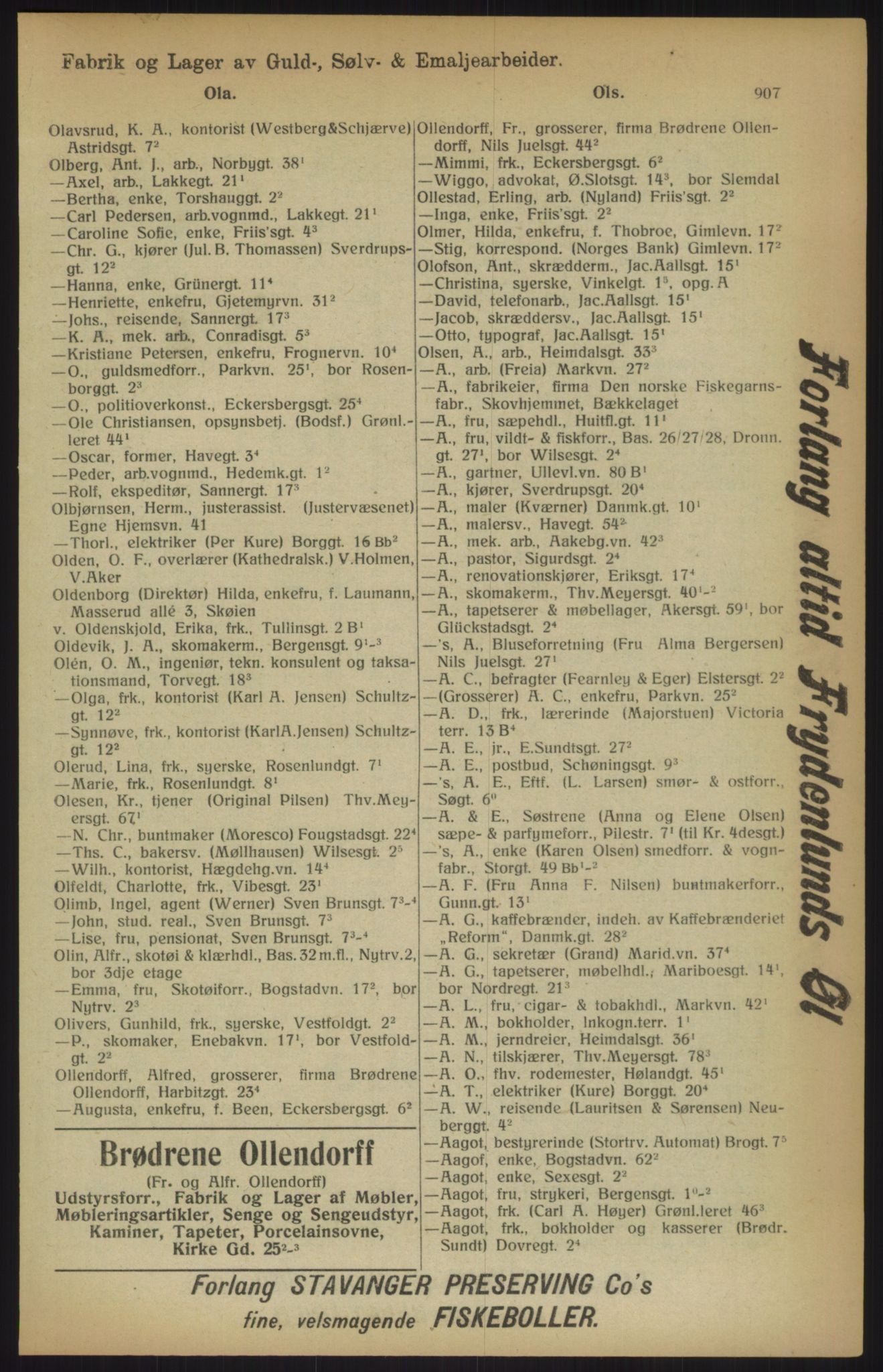 Kristiania/Oslo adressebok, PUBL/-, 1915, s. 907