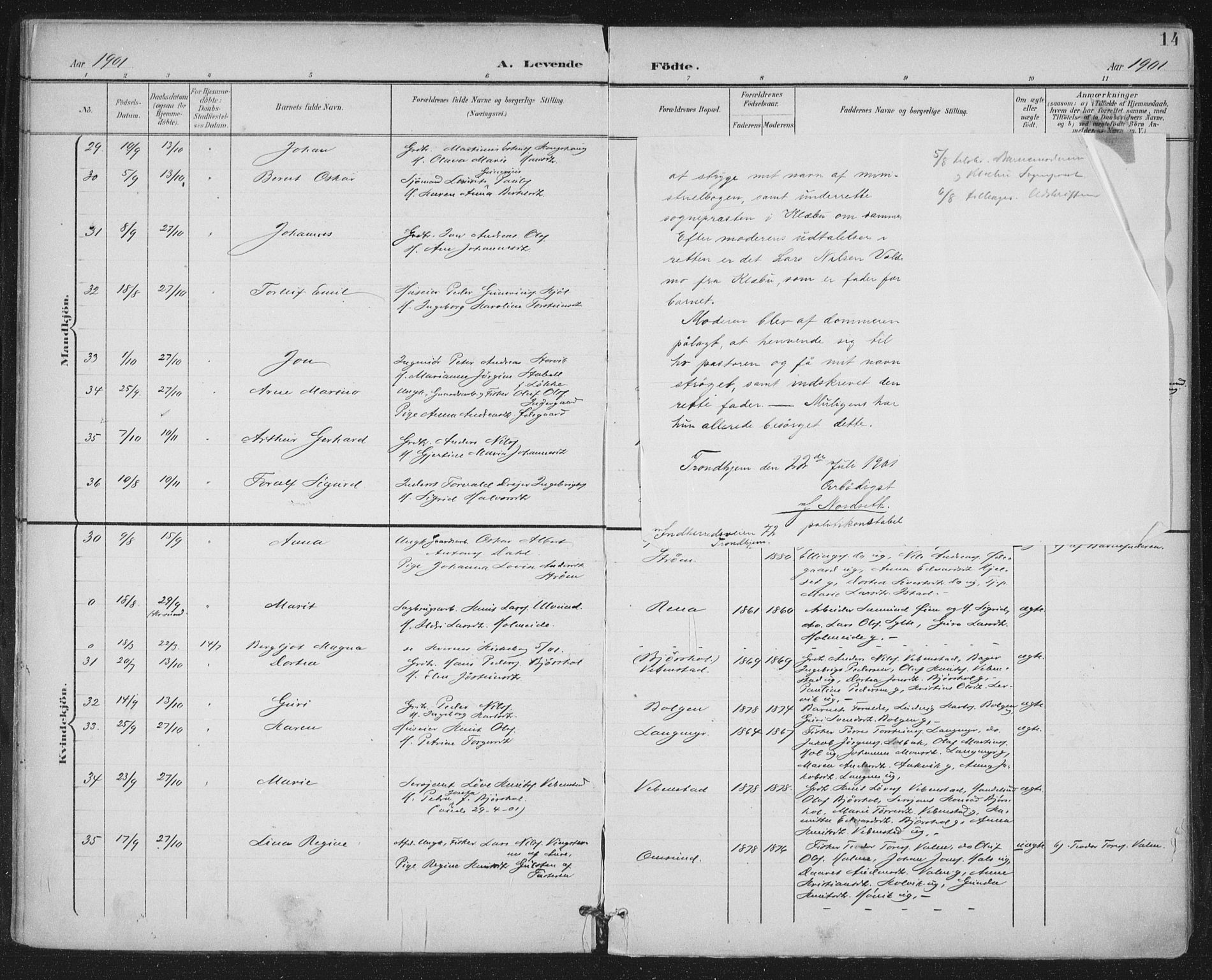 Ministerialprotokoller, klokkerbøker og fødselsregistre - Møre og Romsdal, AV/SAT-A-1454/569/L0820: Ministerialbok nr. 569A06, 1900-1911, s. 14