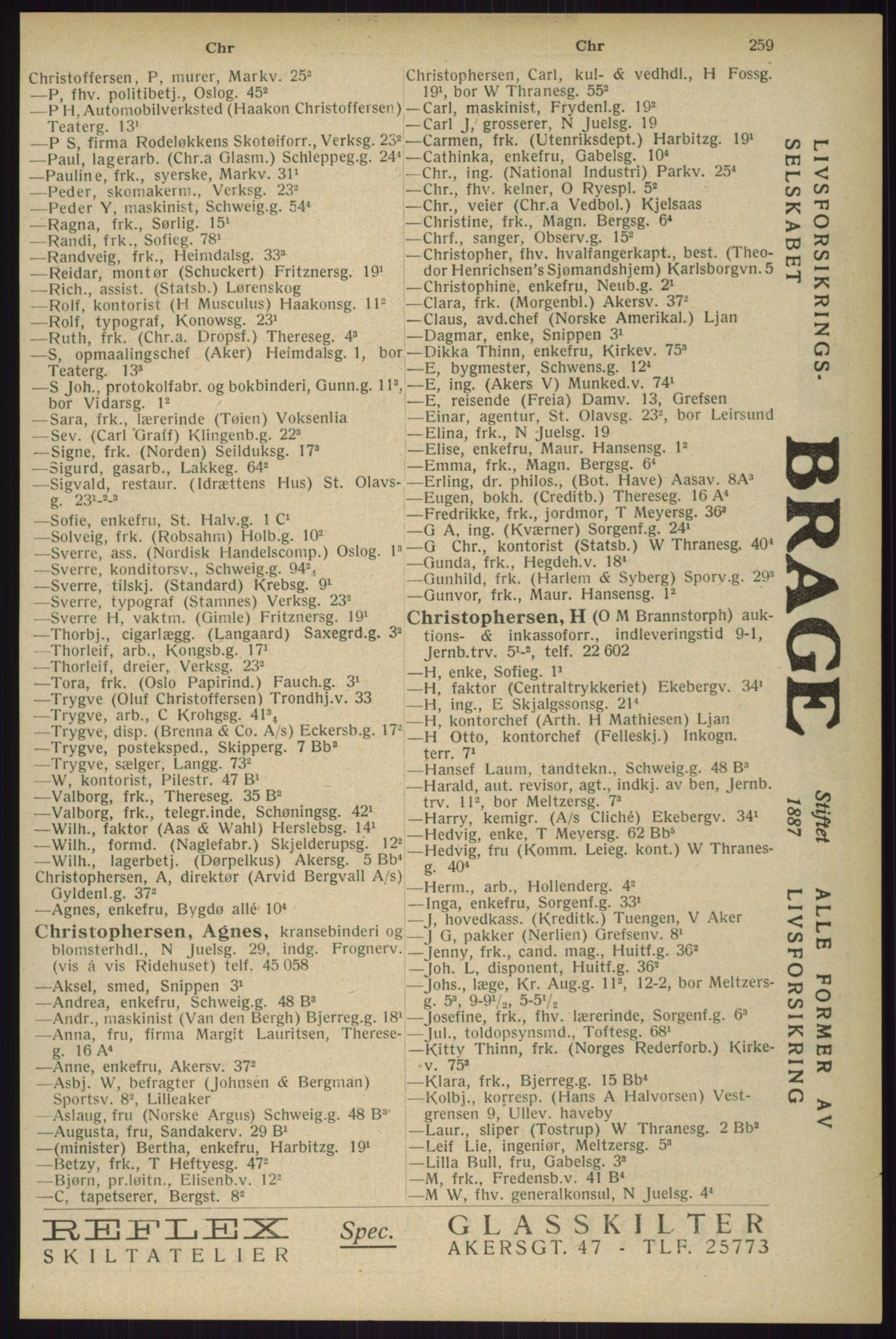 Kristiania/Oslo adressebok, PUBL/-, 1929, s. 259