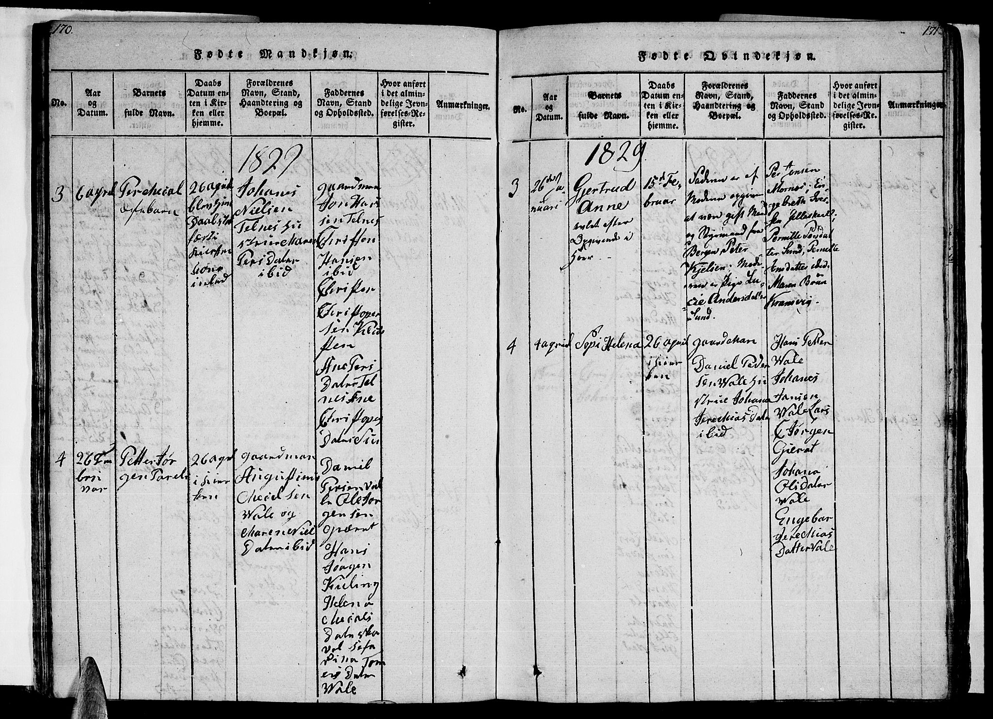 Ministerialprotokoller, klokkerbøker og fødselsregistre - Nordland, AV/SAT-A-1459/805/L0105: Klokkerbok nr. 805C01, 1820-1839, s. 170-171