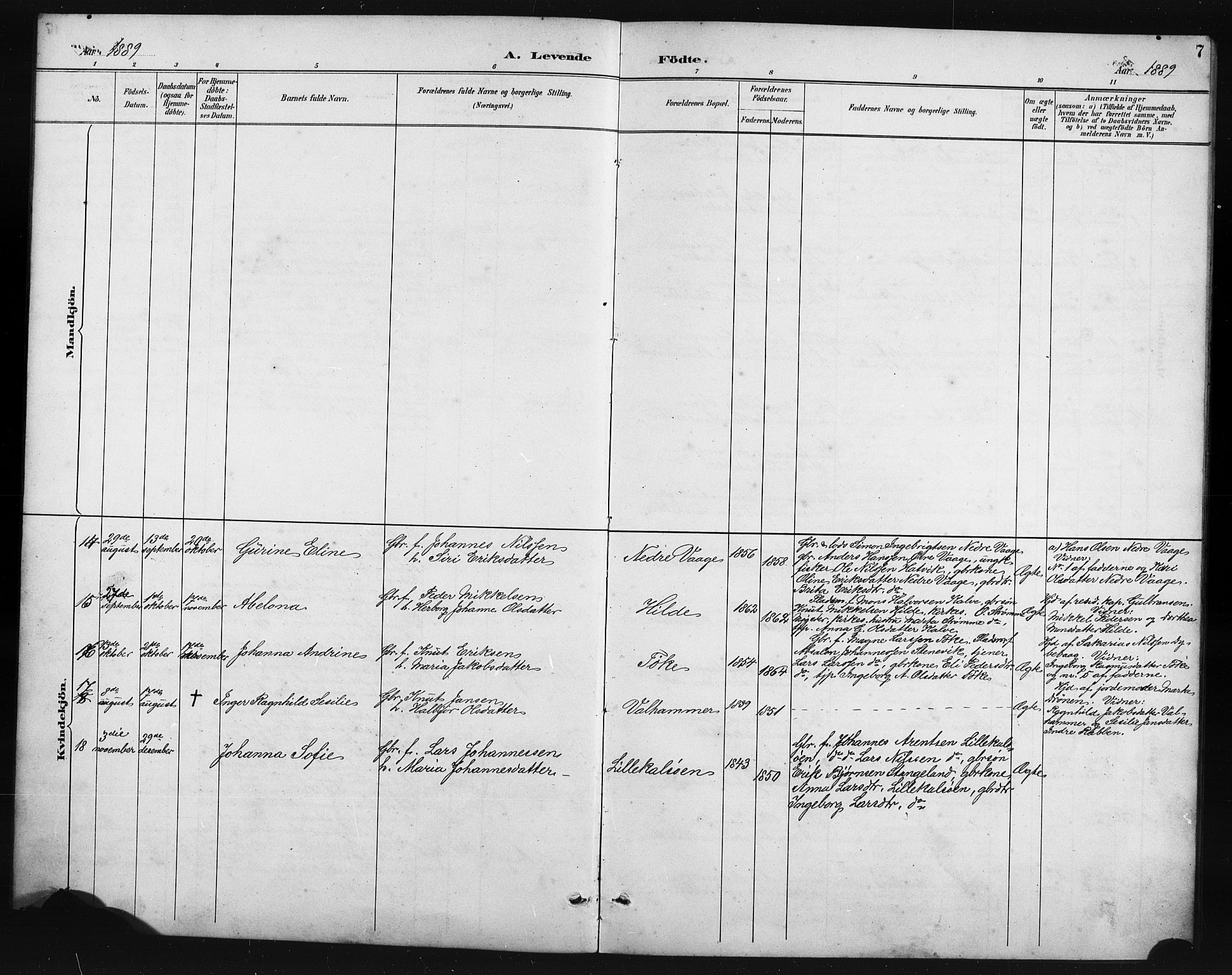 Austevoll sokneprestembete, AV/SAB-A-74201/H/Ha/Hab/Habb/L0004: Klokkerbok nr. B 4, 1889-1901, s. 7