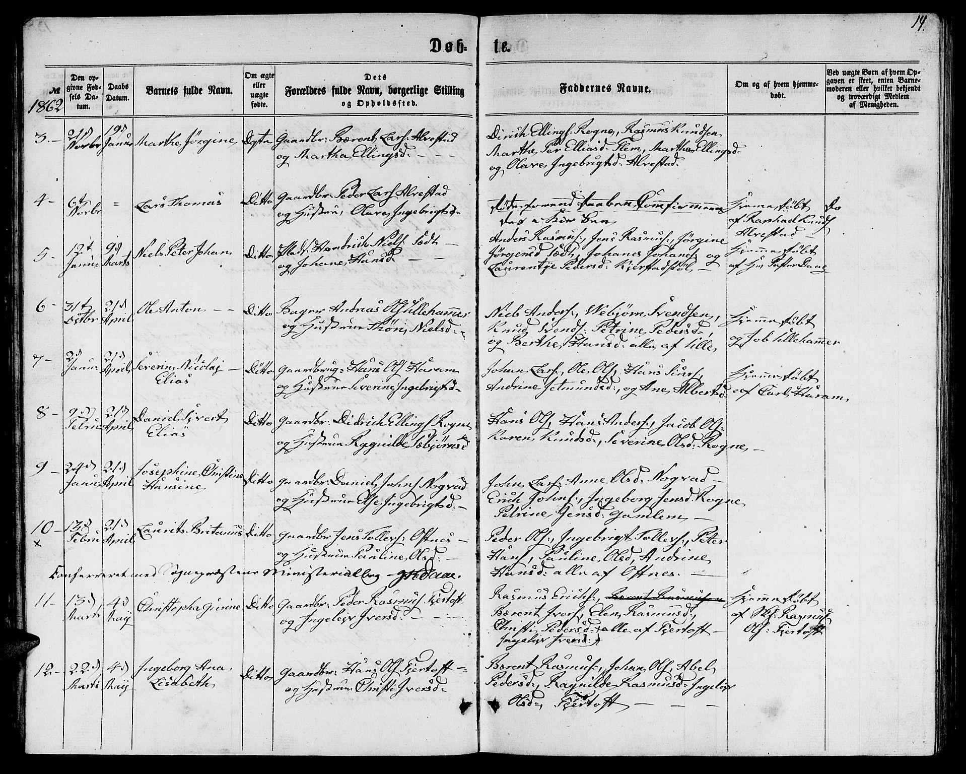 Ministerialprotokoller, klokkerbøker og fødselsregistre - Møre og Romsdal, AV/SAT-A-1454/536/L0508: Klokkerbok nr. 536C03, 1860-1870, s. 14