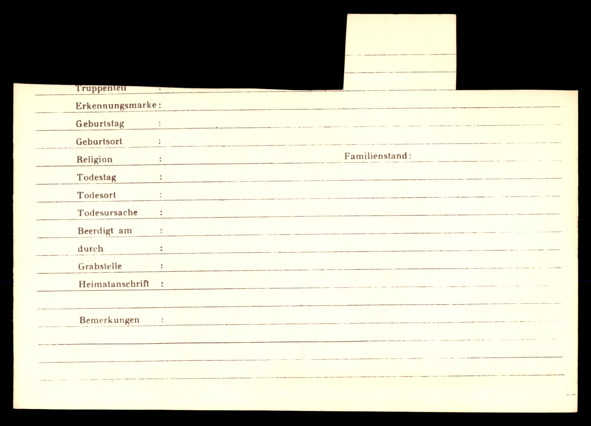 Distriktskontoret for krigsgraver, SAT/A-5030/E/L0005: Kasett/kartotek over falne Britiske og tyske solater, samt andre nasjoners krigsgraver, 1945, s. 1714