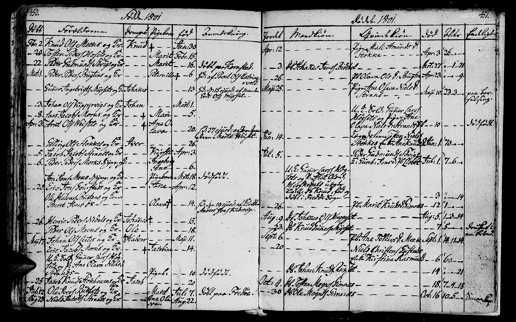 Ministerialprotokoller, klokkerbøker og fødselsregistre - Møre og Romsdal, SAT/A-1454/568/L0799: Ministerialbok nr. 568A08, 1780-1819, s. 450-451