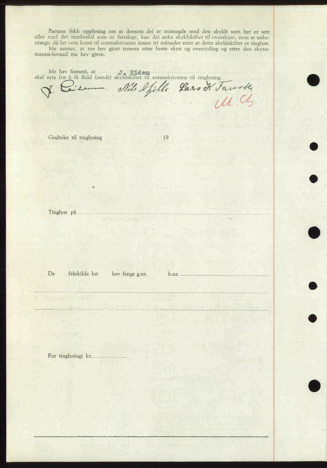 Nordre Sunnmøre sorenskriveri, AV/SAT-A-0006/1/2/2C/2Ca: Pantebok nr. A33, 1949-1950, Dagboknr: 2800/1949