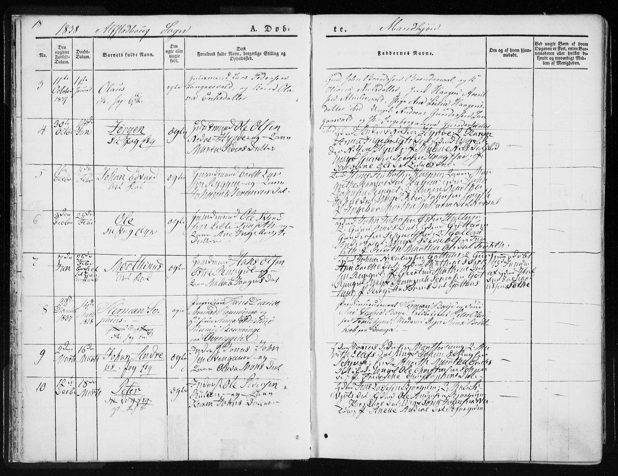 Ministerialprotokoller, klokkerbøker og fødselsregistre - Nord-Trøndelag, SAT/A-1458/717/L0154: Ministerialbok nr. 717A06 /1, 1836-1849, s. 18