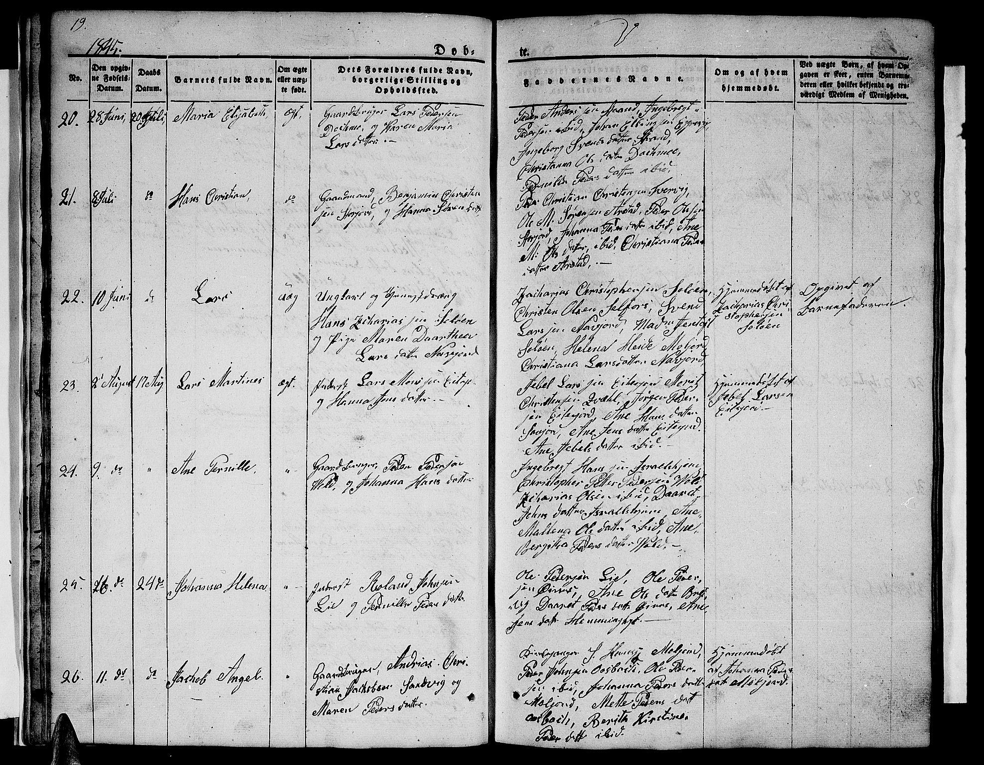 Ministerialprotokoller, klokkerbøker og fødselsregistre - Nordland, AV/SAT-A-1459/846/L0652: Klokkerbok nr. 846C02, 1841-1871, s. 19