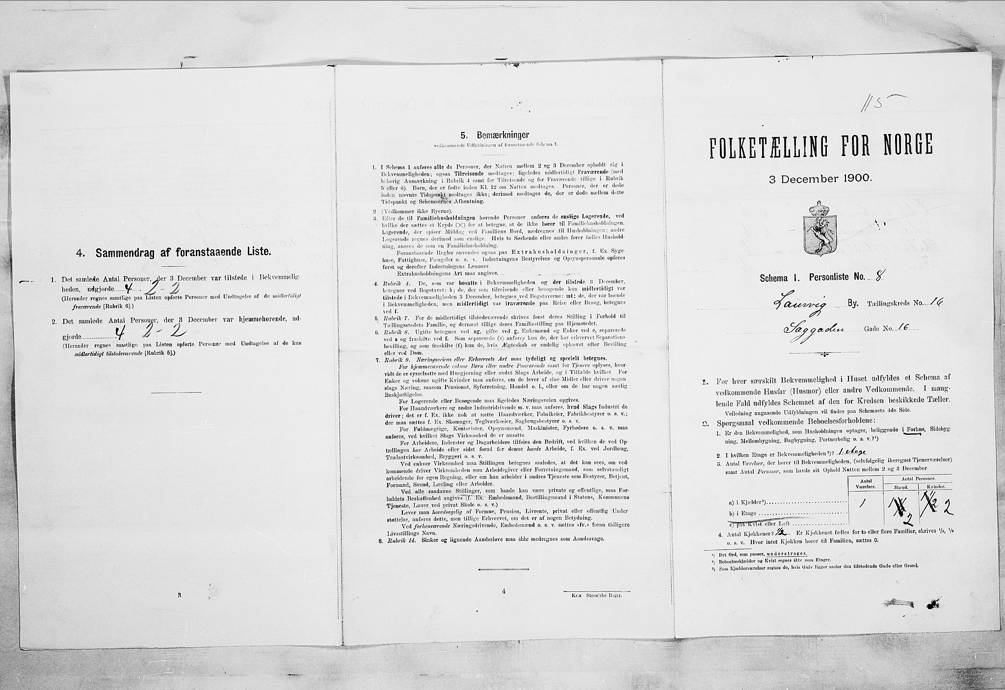 RA, Folketelling 1900 for 0707 Larvik kjøpstad, 1900, s. 1613