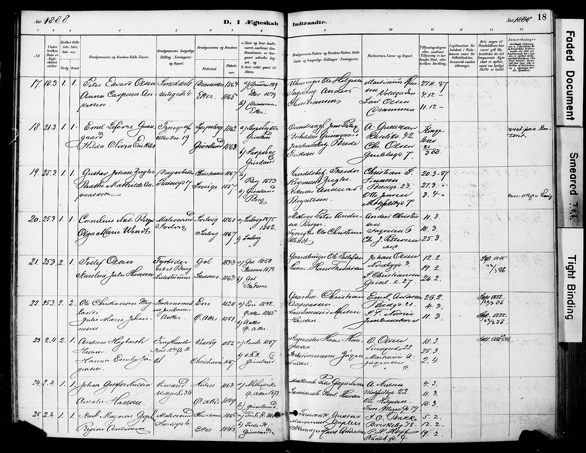 Grønland prestekontor Kirkebøker, AV/SAO-A-10848/F/Fa/L0013: Ministerialbok nr. 13, 1887-1906, s. 18