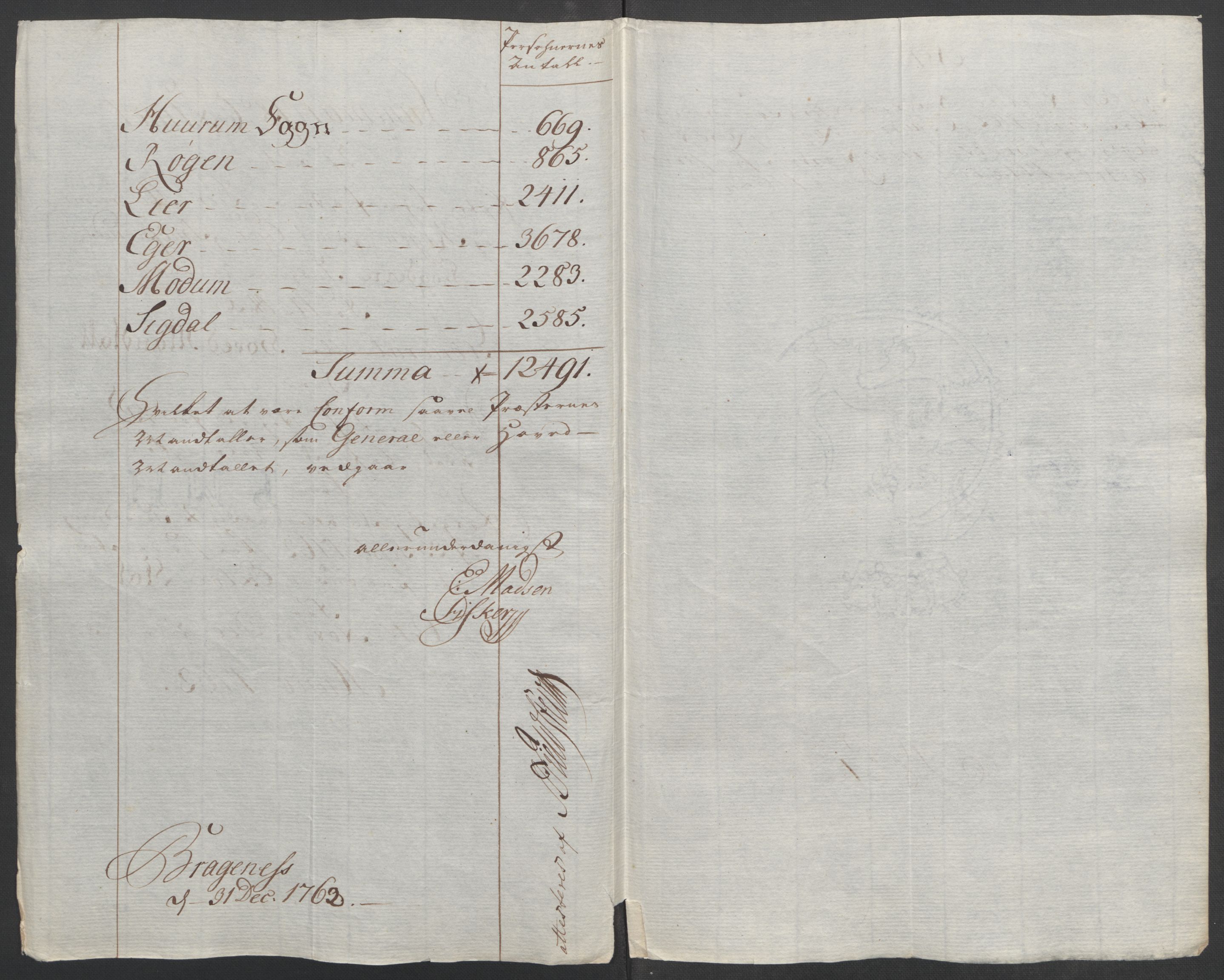 Rentekammeret inntil 1814, Reviderte regnskaper, Fogderegnskap, RA/EA-4092/R31/L1833: Ekstraskatten Hurum, Røyken, Eiker, Lier og Buskerud, 1762-1764, s. 16