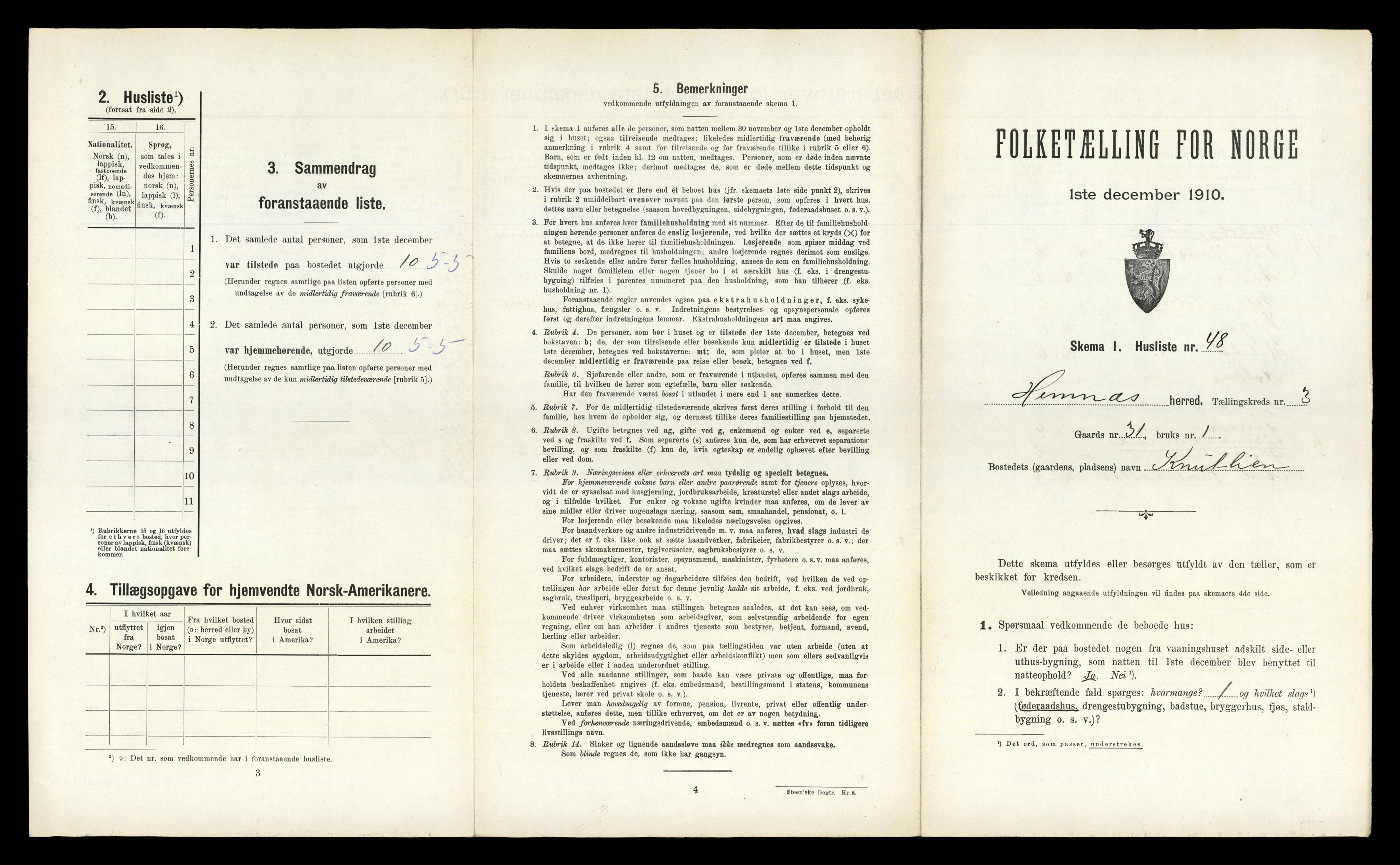 RA, Folketelling 1910 for 1832 Hemnes herred, 1910, s. 970