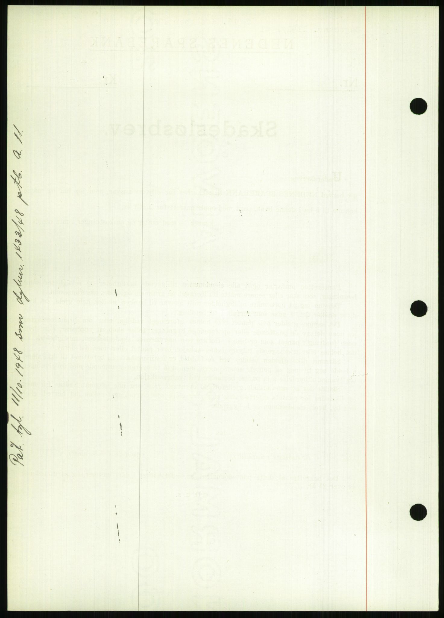 Nedenes sorenskriveri, AV/SAK-1221-0006/G/Gb/Gbb/L0001: Pantebok nr. I, 1939-1942, Dagboknr: 1191/1941