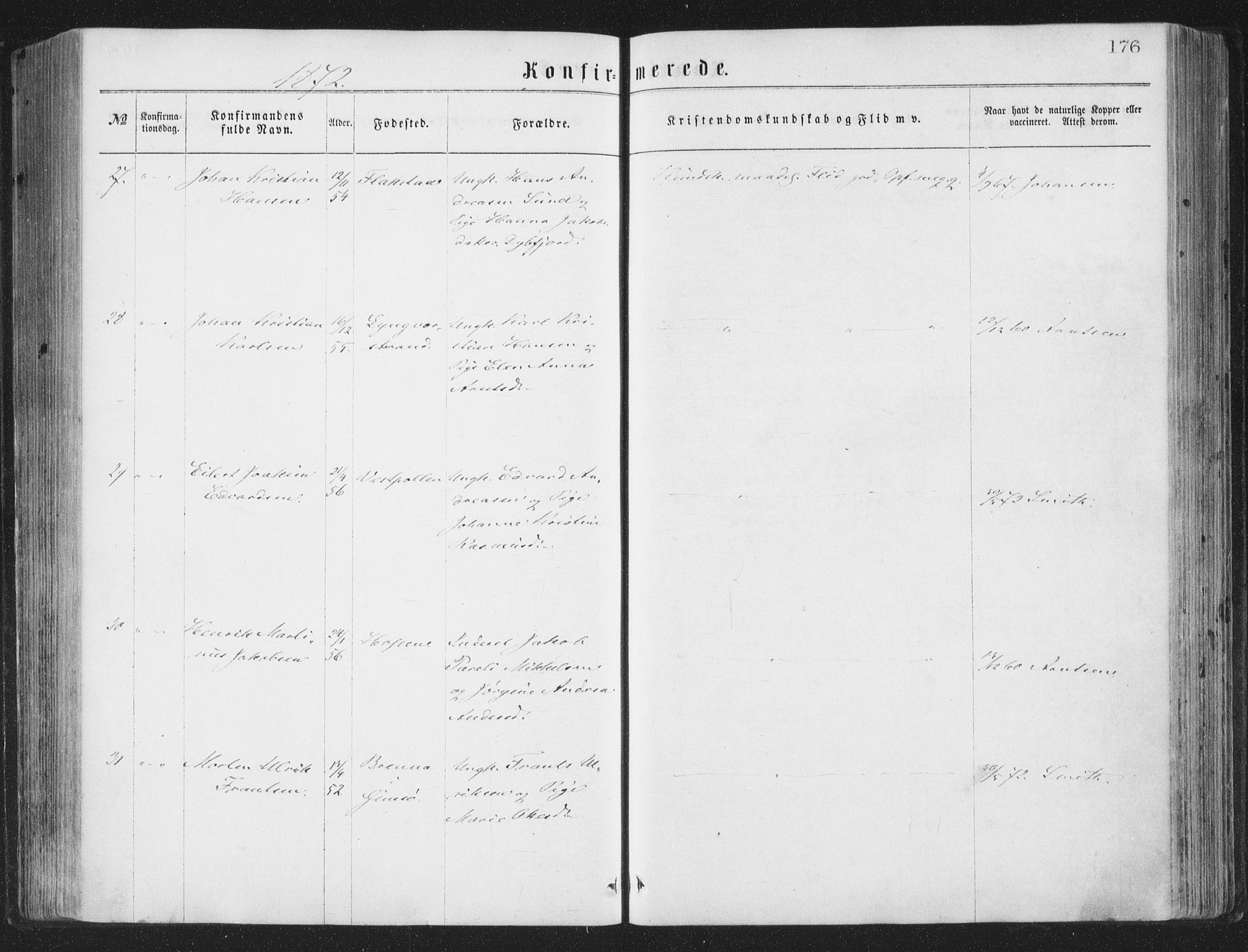Ministerialprotokoller, klokkerbøker og fødselsregistre - Nordland, AV/SAT-A-1459/874/L1057: Ministerialbok nr. 874A01, 1866-1877, s. 176