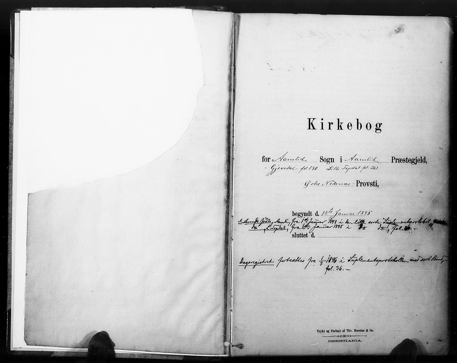 Åmli sokneprestkontor, SAK/1111-0050/F/Fa/Fac/L0010: Ministerialbok nr. A 10 /1, 1885-1899