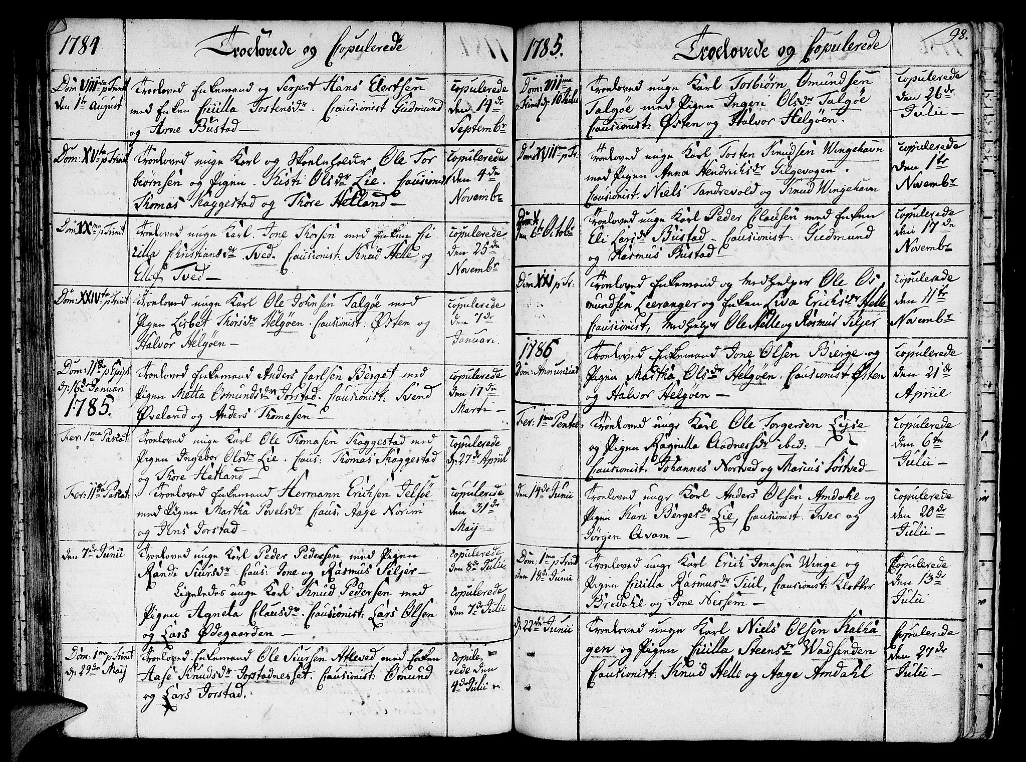 Nedstrand sokneprestkontor, AV/SAST-A-101841/01/IV: Ministerialbok nr. A 4, 1779-1795, s. 98