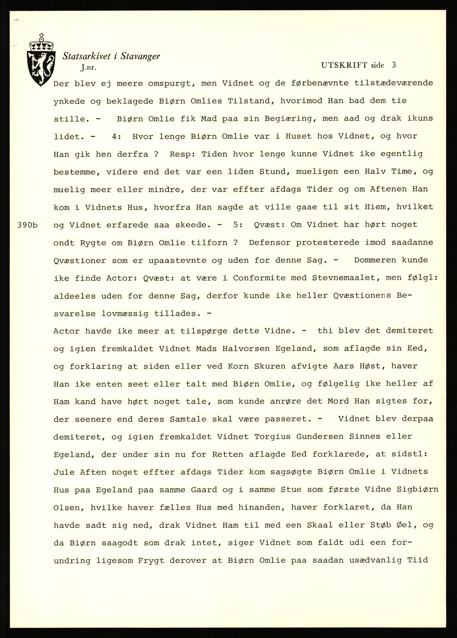 Statsarkivet i Stavanger, AV/SAST-A-101971/03/Y/Yj/L0104: Avskrifter sortert etter gårdsnavn: Kvæven - Åmli (Vest-Agder) og Jonsgård (Troms), 1750-1930, s. 487