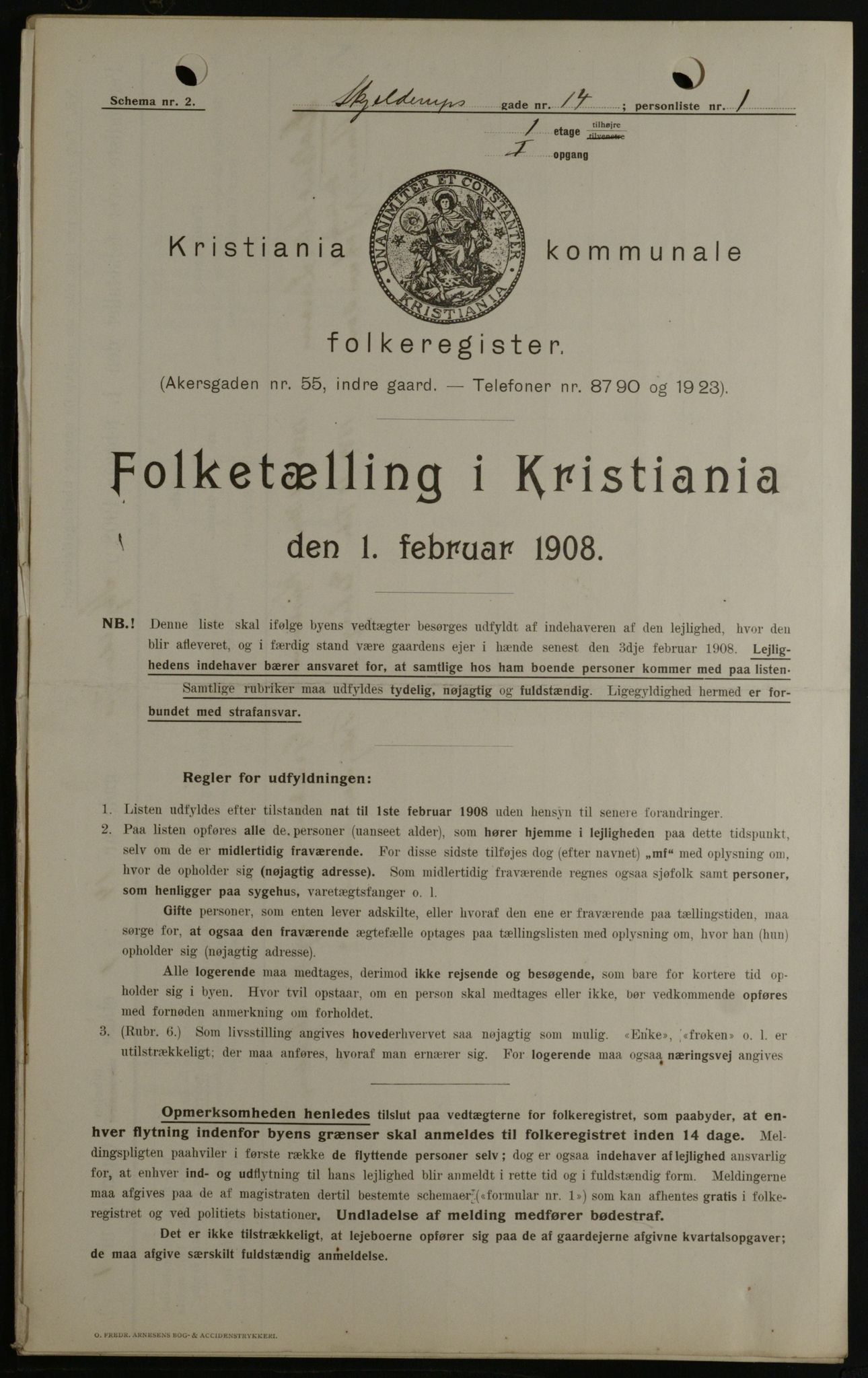 OBA, Kommunal folketelling 1.2.1908 for Kristiania kjøpstad, 1908, s. 86338