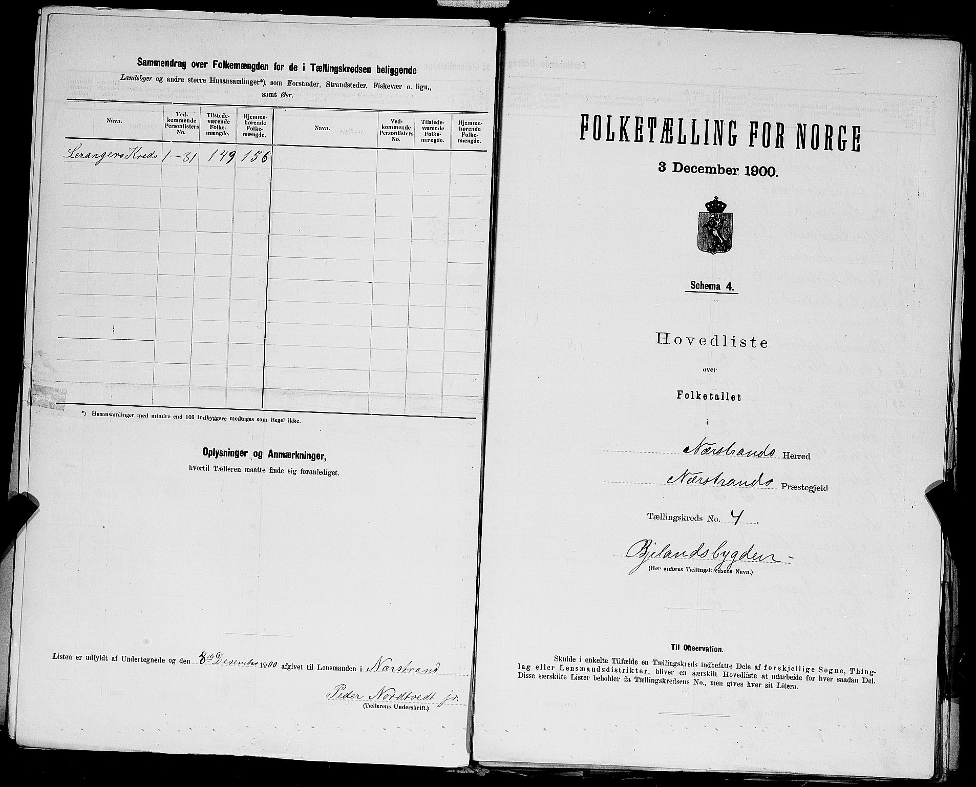 SAST, Folketelling 1900 for 1139 Nedstrand herred, 1900, s. 23