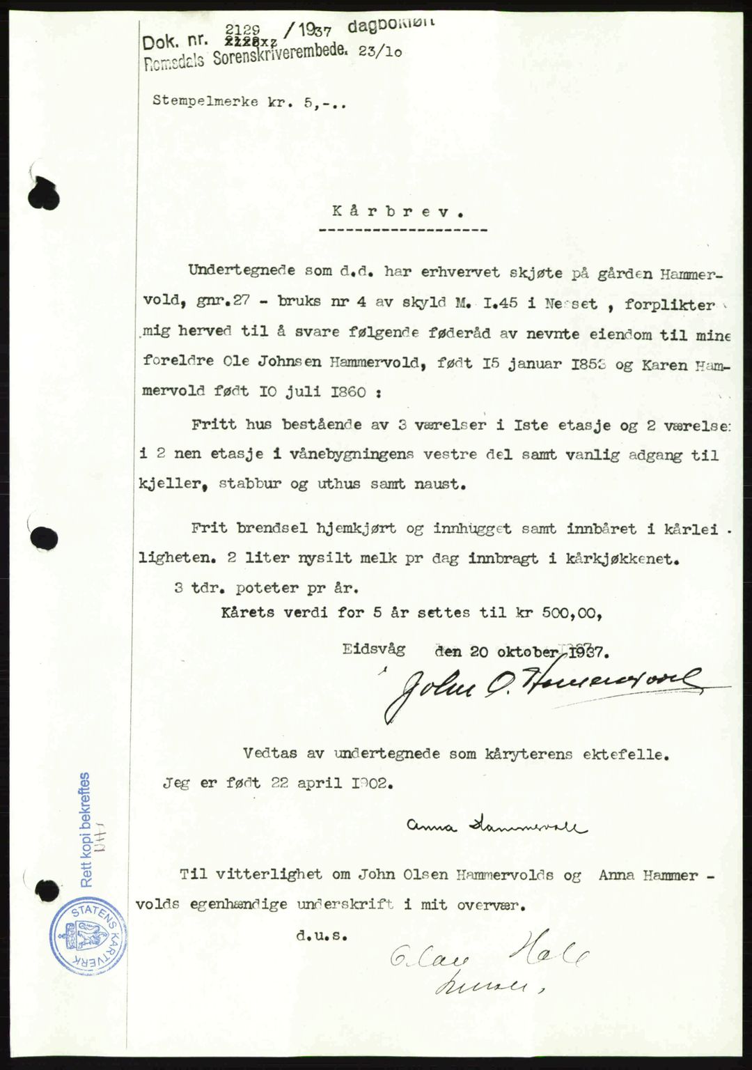 Romsdal sorenskriveri, SAT/A-4149/1/2/2C: Pantebok nr. A9, 1940-1941, Dagboknr: 1424/1940