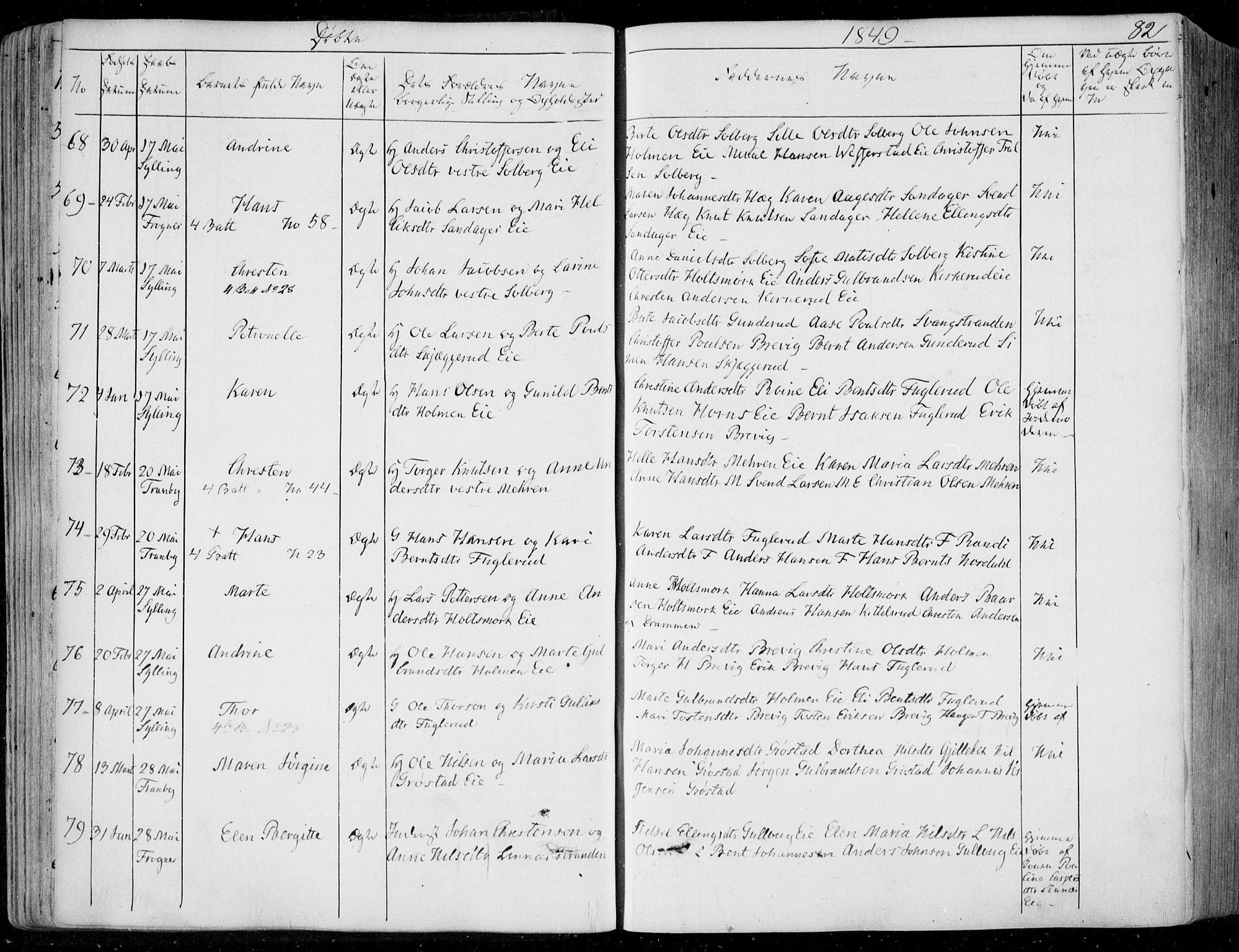 Lier kirkebøker, AV/SAKO-A-230/F/Fa/L0011: Ministerialbok nr. I 11, 1843-1854, s. 82