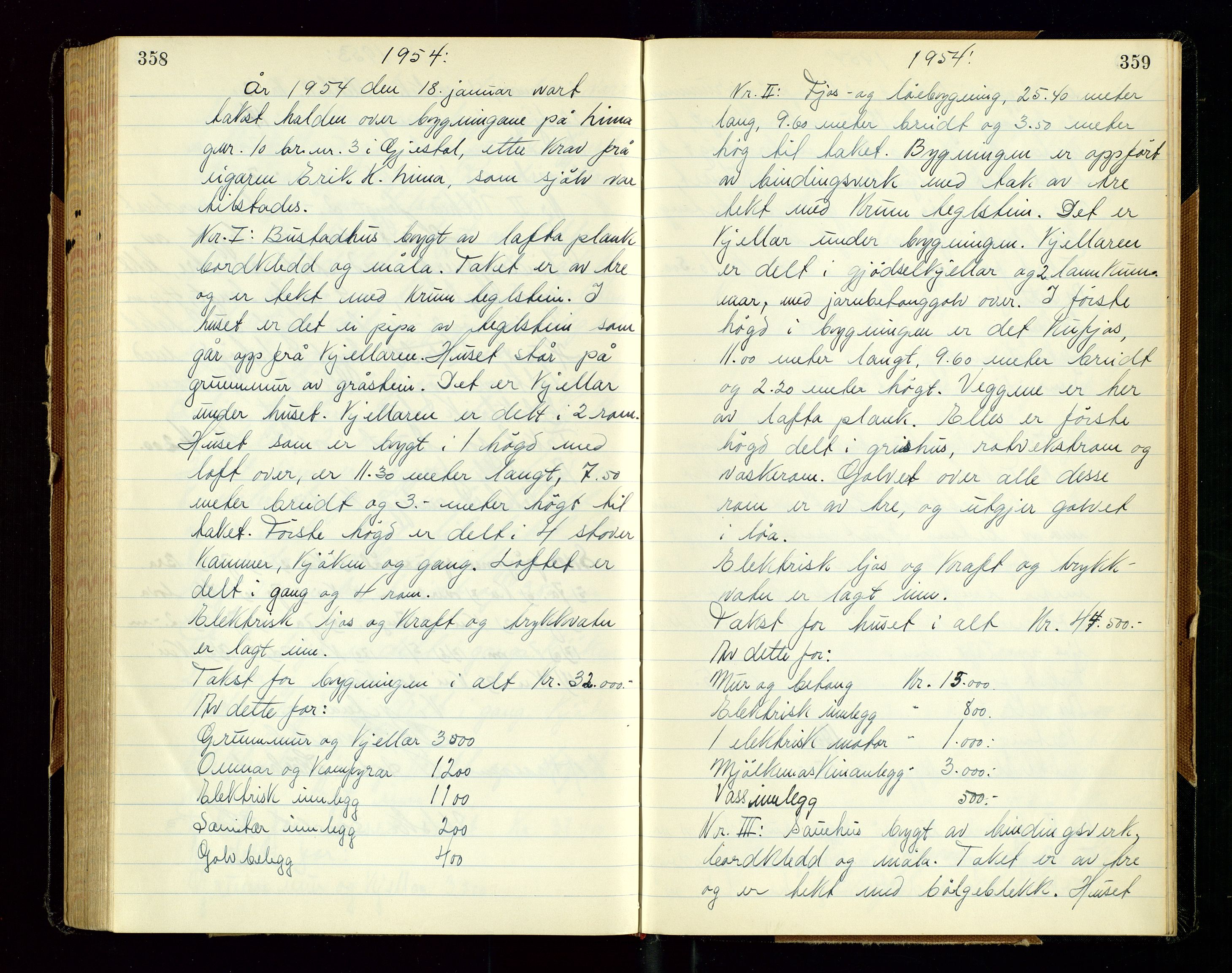 Gjesdal lensmannskontor, AV/SAST-A-100441/Go/L0005: Branntakstprotokoll, 1949-1954, s. 358-359