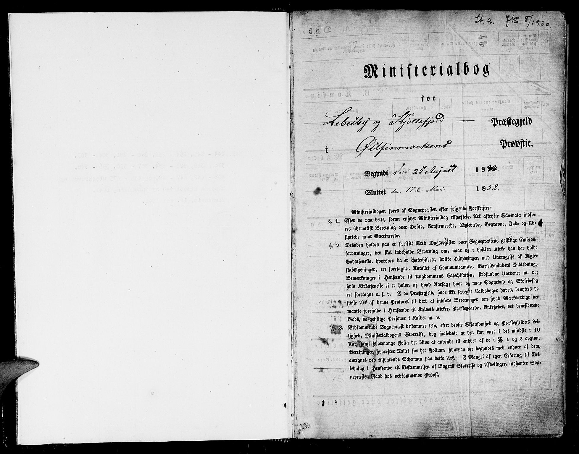 Lebesby sokneprestkontor, AV/SATØ-S-1353/H/Ha/L0003kirke: Ministerialbok nr. 3, 1833-1852