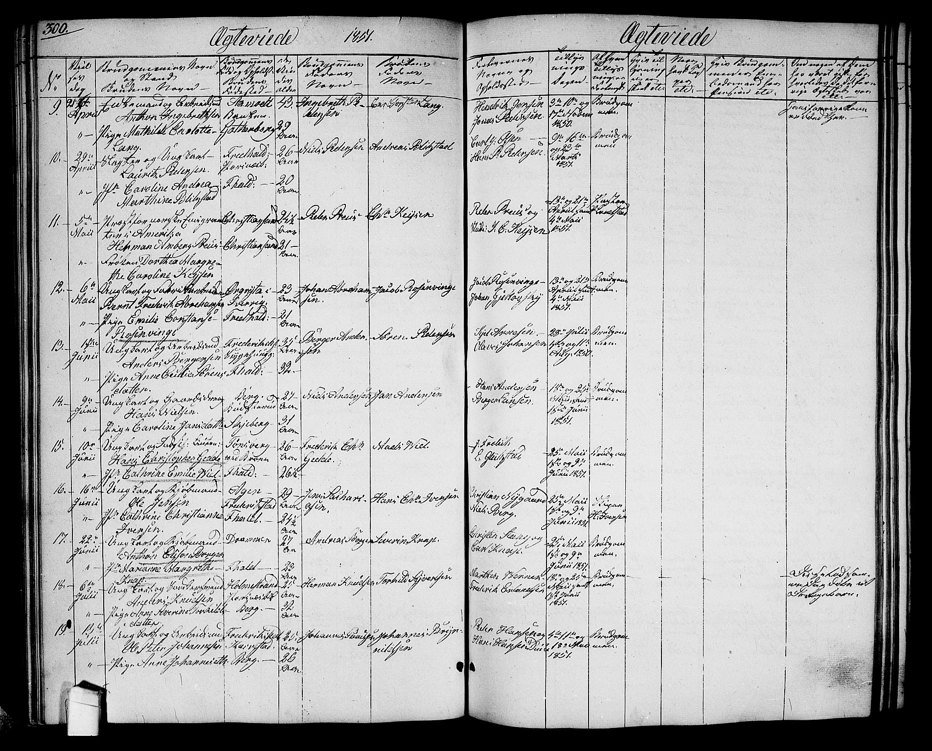 Halden prestekontor Kirkebøker, AV/SAO-A-10909/G/Ga/L0004: Klokkerbok nr. 4, 1845-1854, s. 300