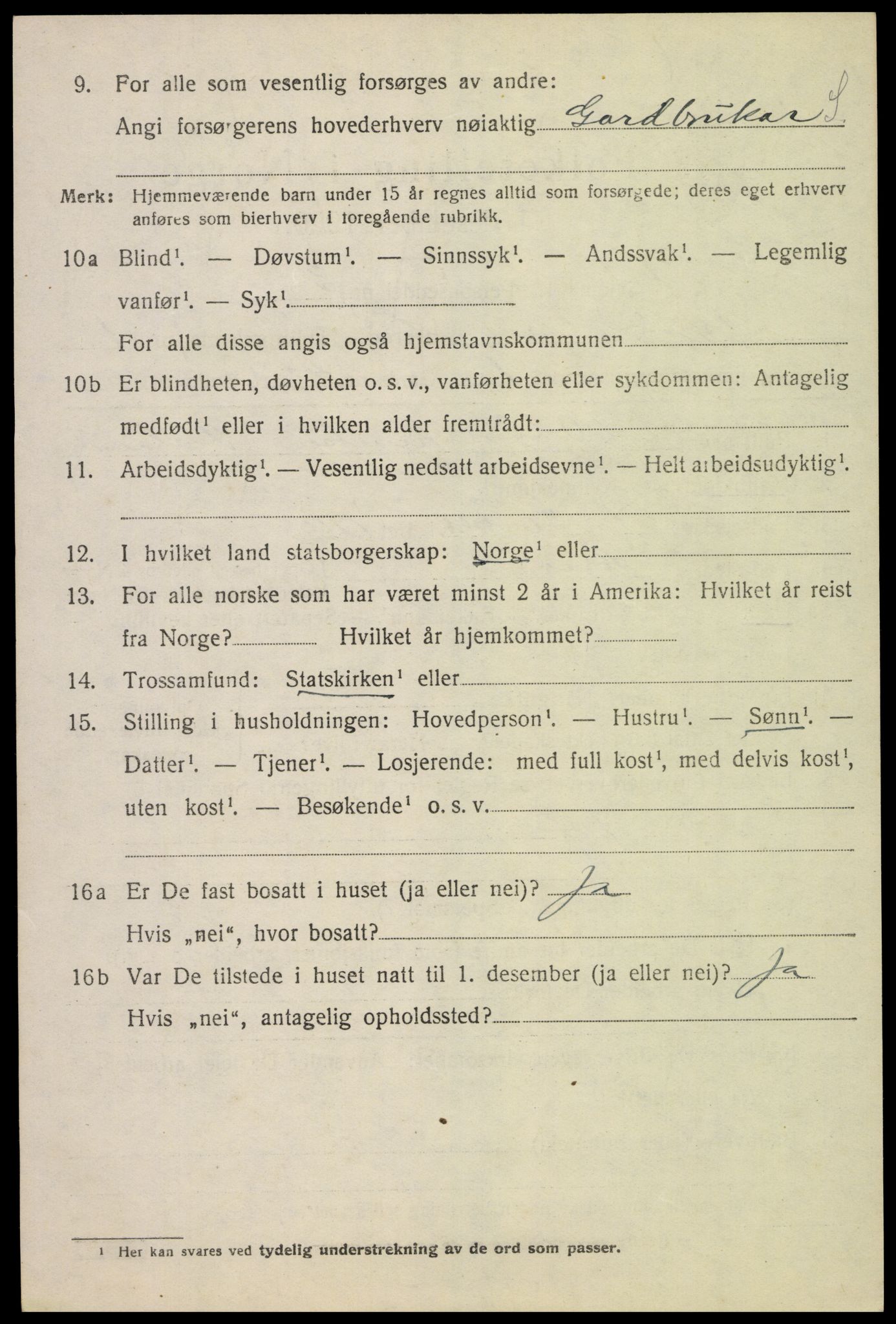 SAK, Folketelling 1920 for 1026 Åseral herred, 1920, s. 521
