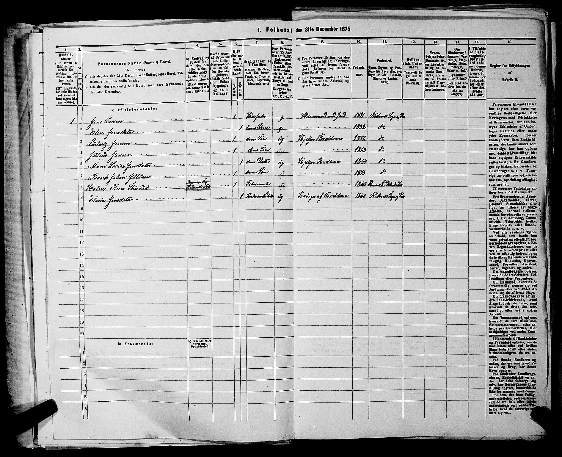 RA, Folketelling 1875 for 0120P Rødenes prestegjeld, 1875, s. 52