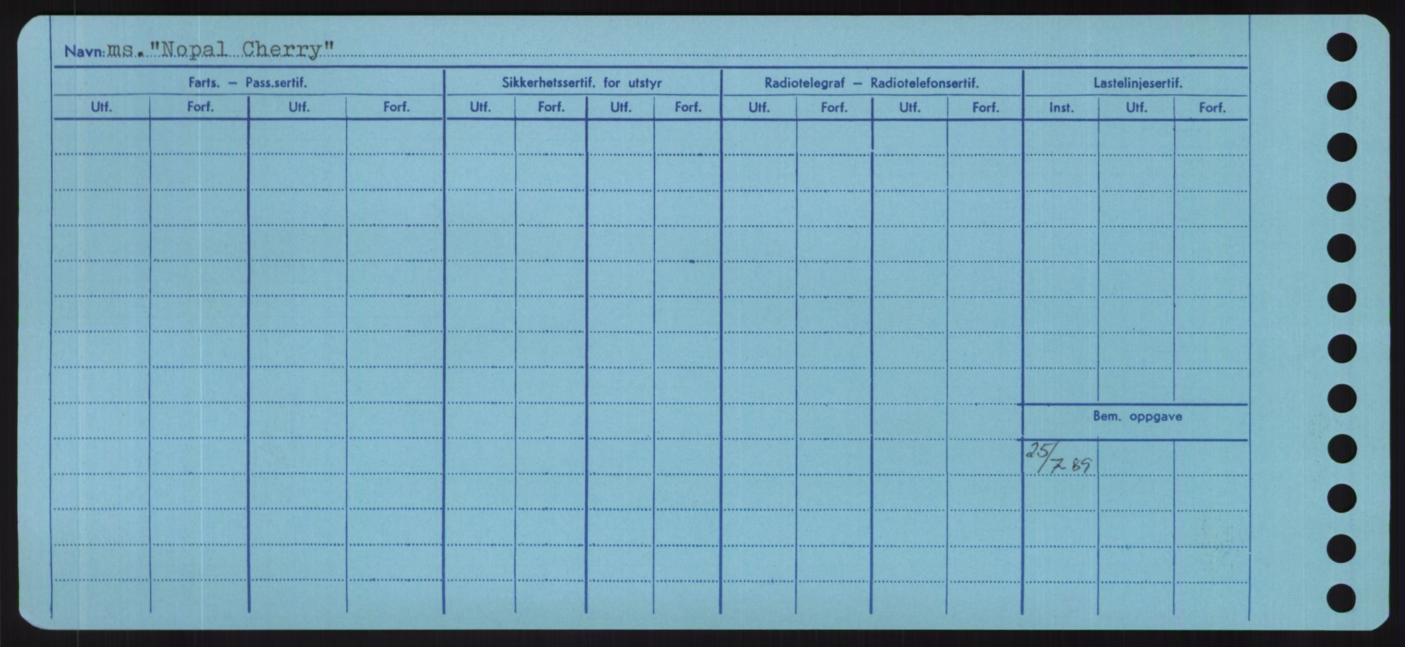 Sjøfartsdirektoratet med forløpere, Skipsmålingen, RA/S-1627/H/Hd/L0026: Fartøy, N-Norhol, s. 276