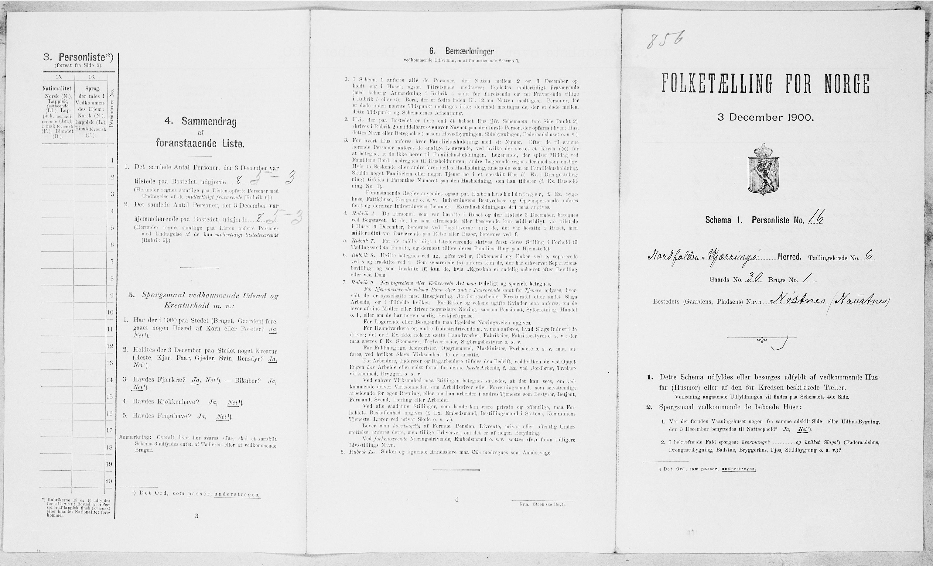 SAT, Folketelling 1900 for 1846 Nordfold-Kjerringøy herred, 1900, s. 600