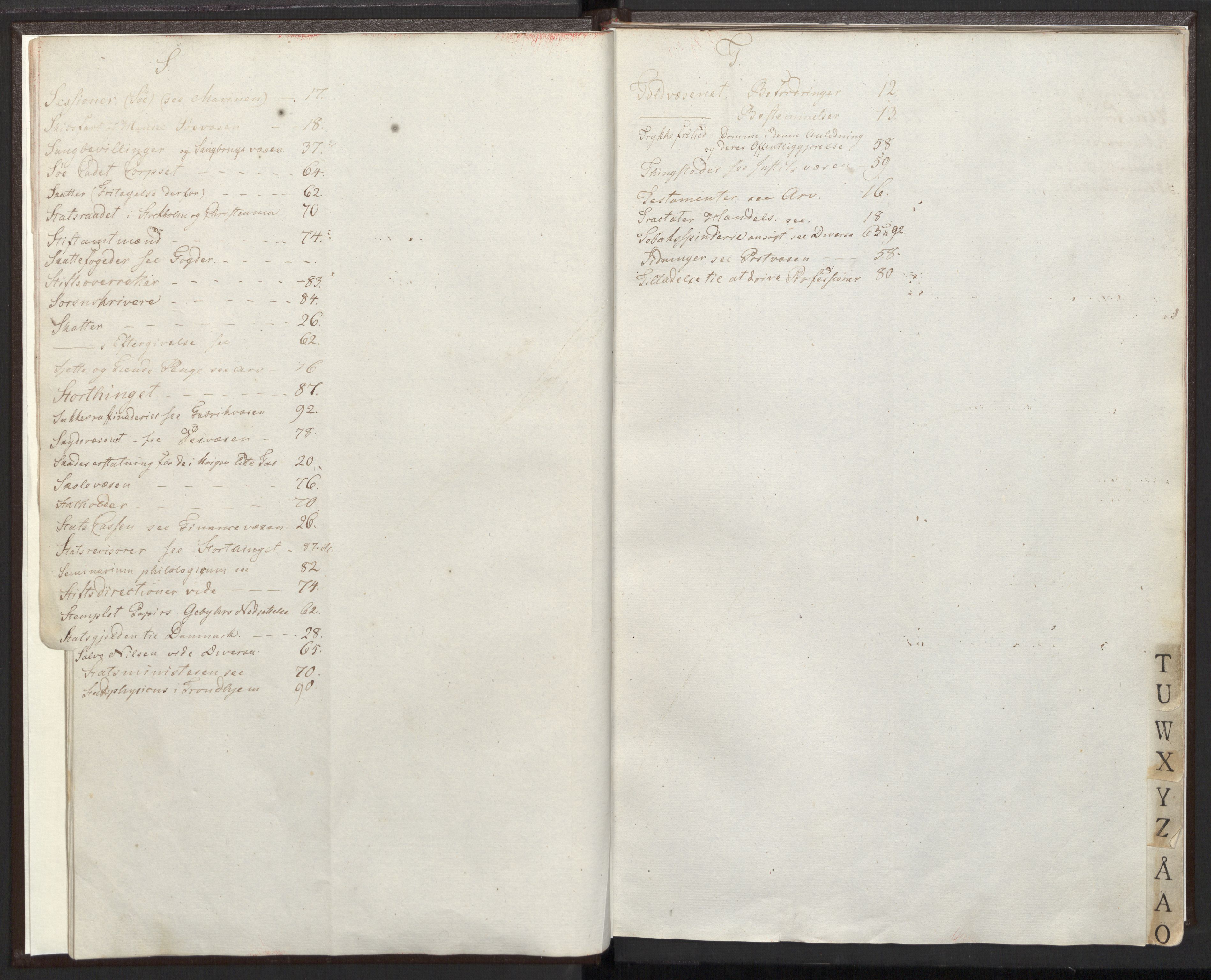 Statsrådsavdelingen i Stockholm, RA/S-1003/C/Ca/L0002: Det norske Statsraads Journal- og Hovedprotokollregister, 1820-1822