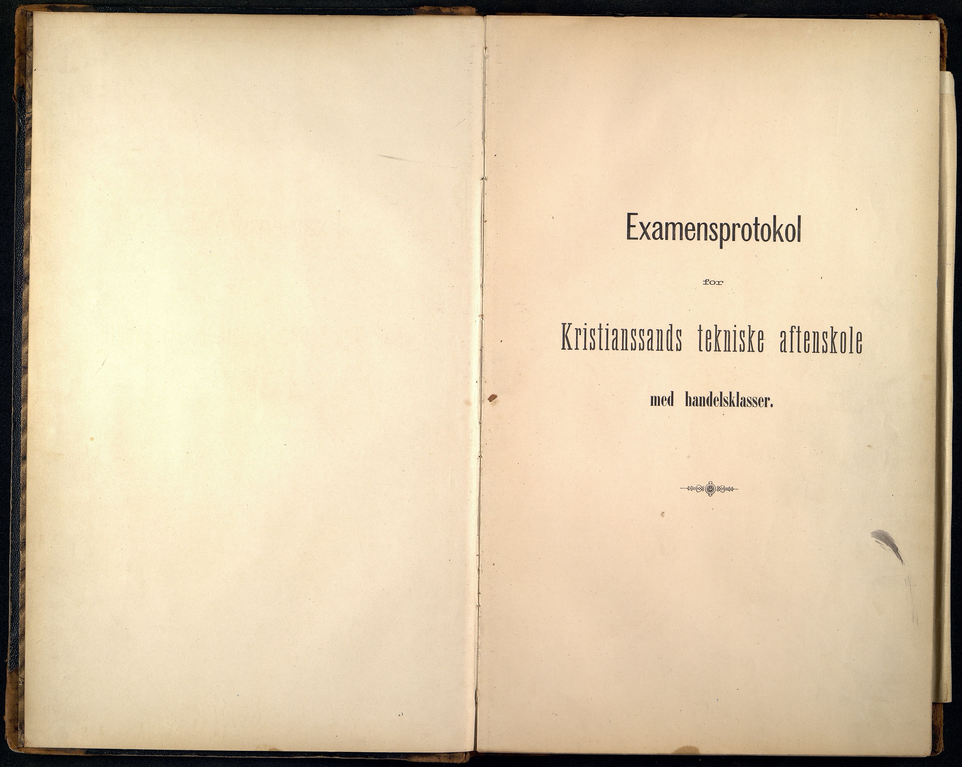 Kristiansand By - Kristiansand Tekniske Aftenskole/Lærlingeskolen, ARKSOR/1001KG551/G/L0001/0002: Eksamensprotokoller / Eksamensprotokoll (med handelsklasser), 1889-1917