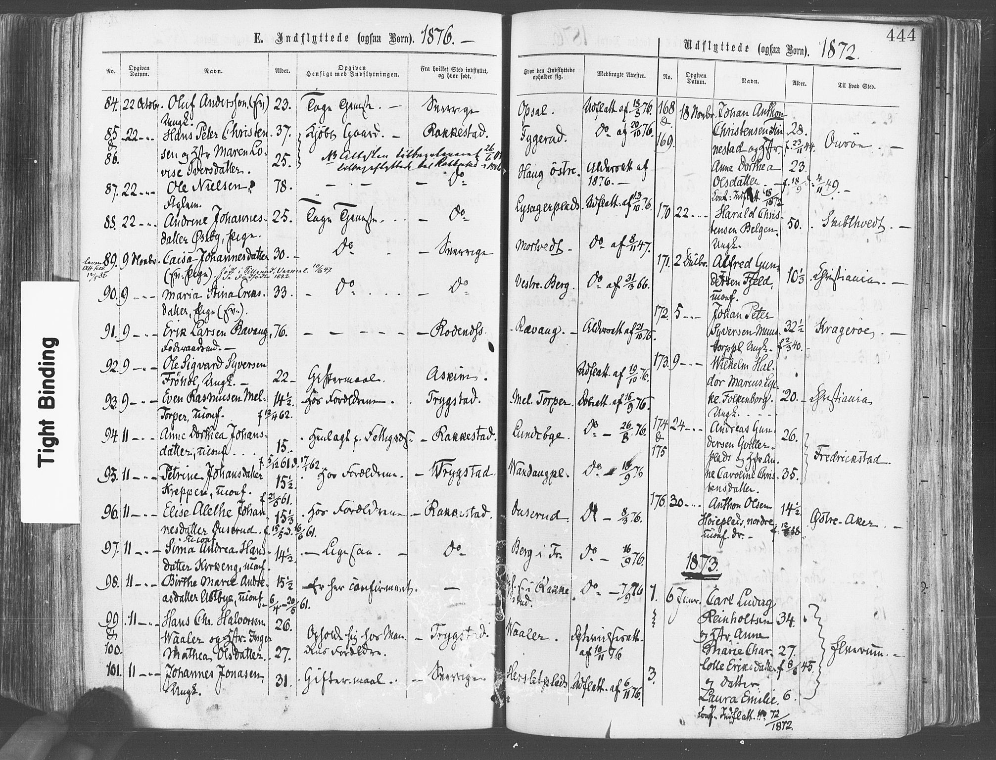 Eidsberg prestekontor Kirkebøker, AV/SAO-A-10905/F/Fa/L0011: Ministerialbok nr. I 11, 1867-1878, s. 444