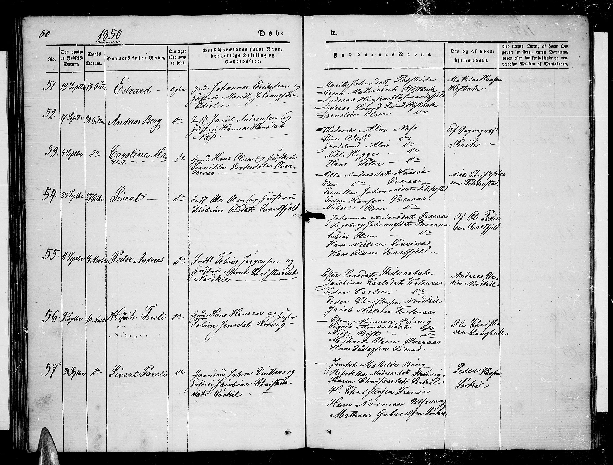 Ministerialprotokoller, klokkerbøker og fødselsregistre - Nordland, AV/SAT-A-1459/859/L0856: Klokkerbok nr. 859C02, 1843-1854, s. 50