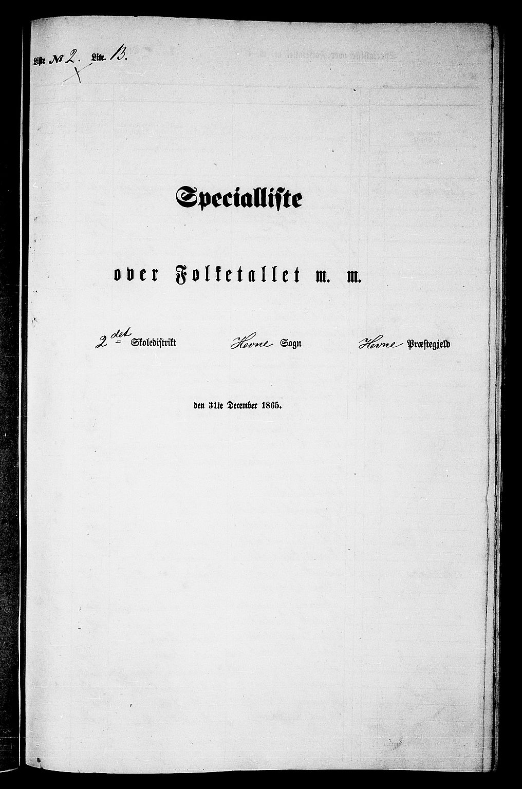 RA, Folketelling 1865 for 1612P Hemne prestegjeld, 1865, s. 47