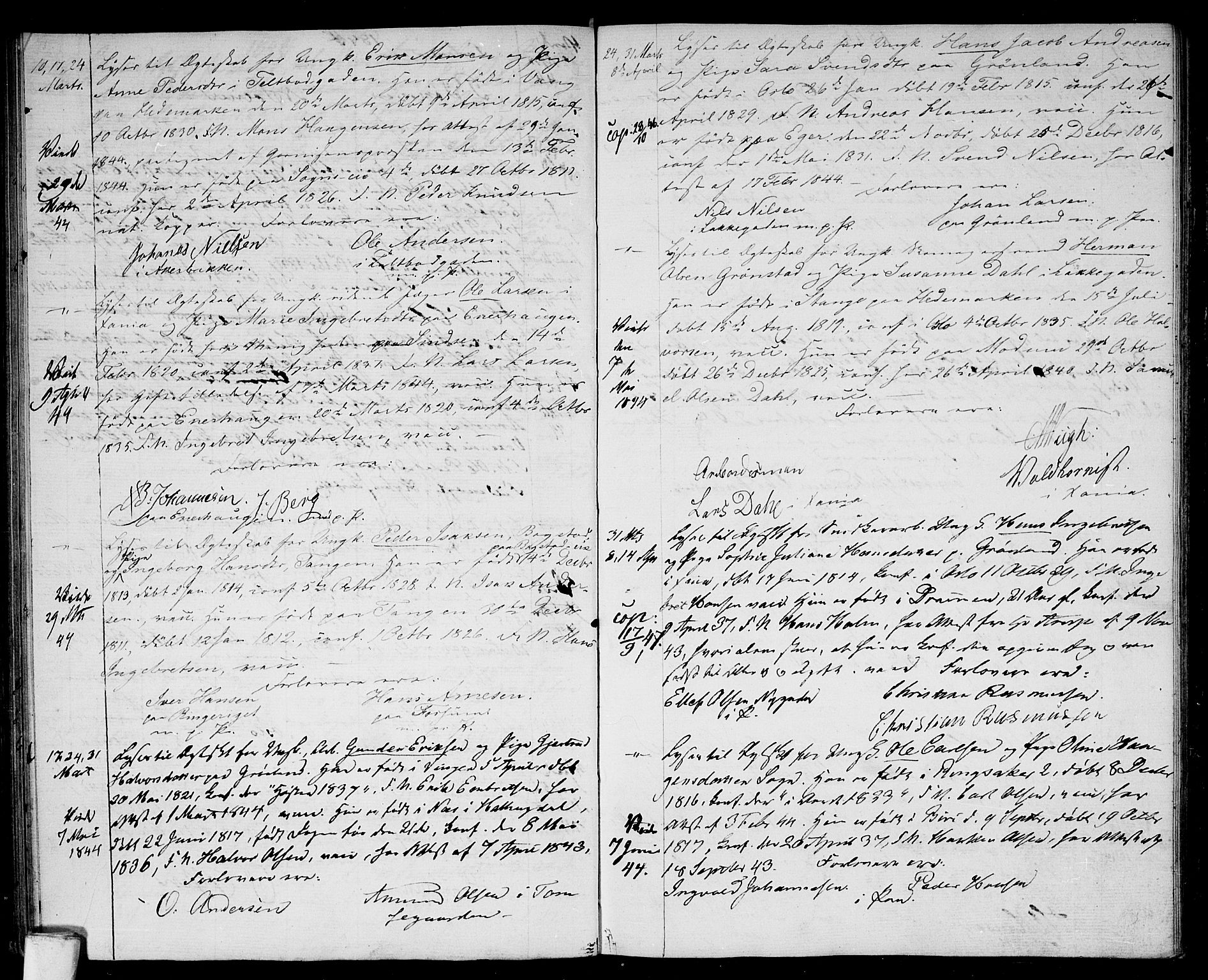 Aker prestekontor kirkebøker, AV/SAO-A-10861/H/L0002: Lysningsprotokoll nr. 2, 1842-1845