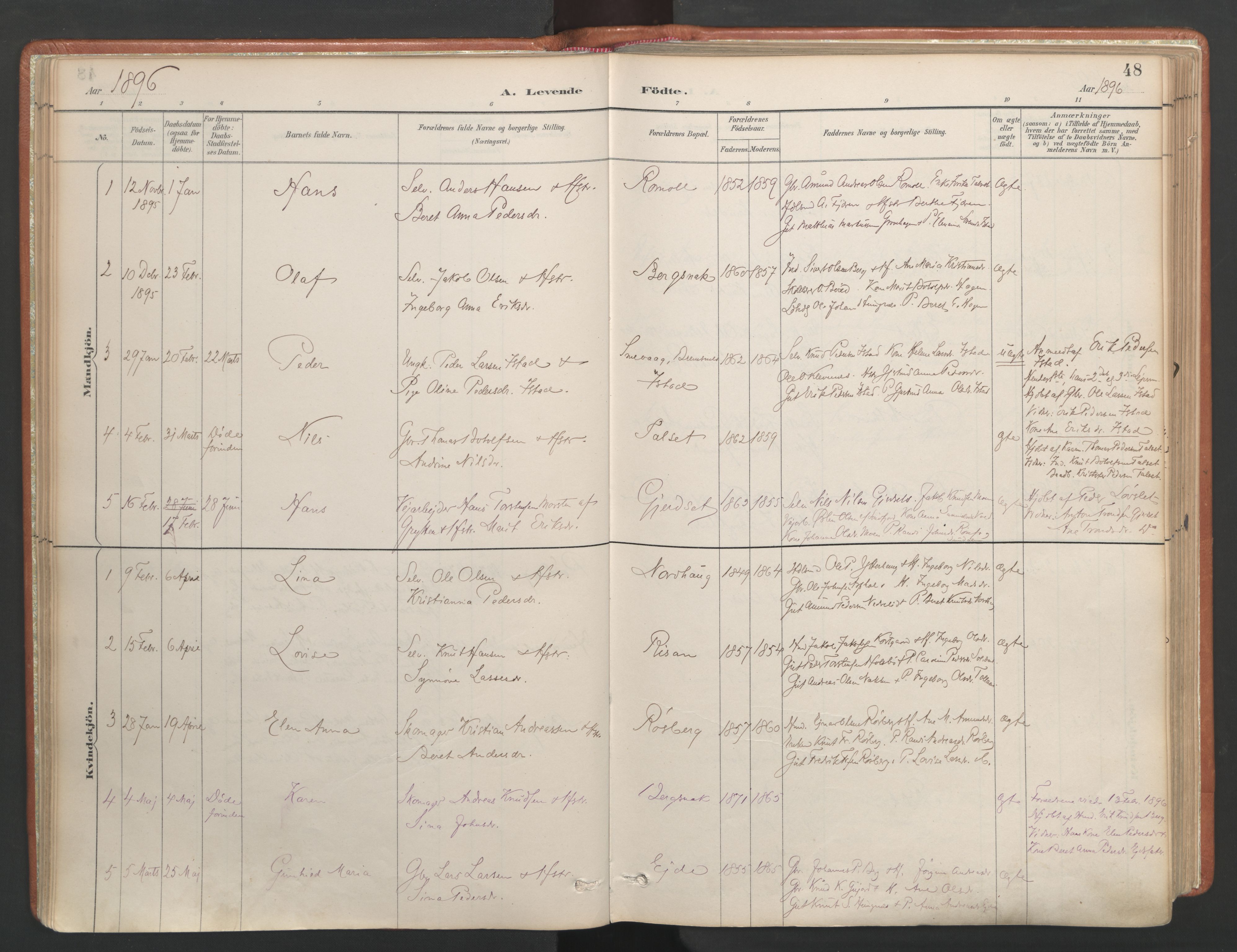 Ministerialprotokoller, klokkerbøker og fødselsregistre - Møre og Romsdal, AV/SAT-A-1454/557/L0682: Ministerialbok nr. 557A04, 1887-1970, s. 48
