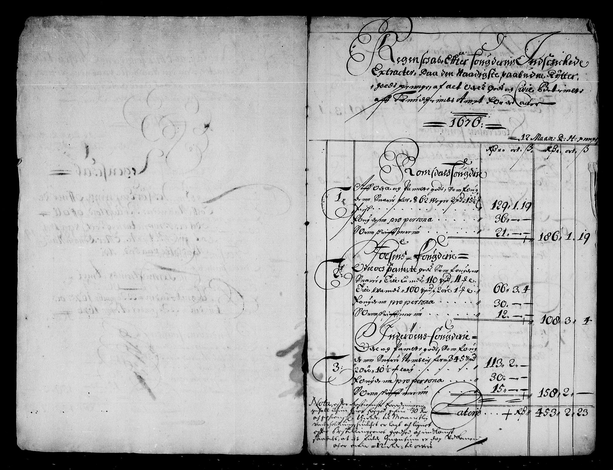 Rentekammeret inntil 1814, Reviderte regnskaper, Stiftamtstueregnskaper, Trondheim stiftamt og Nordland amt, RA/EA-6044/R/Rd/L0044: Trondheim stiftamt, 1671-1676