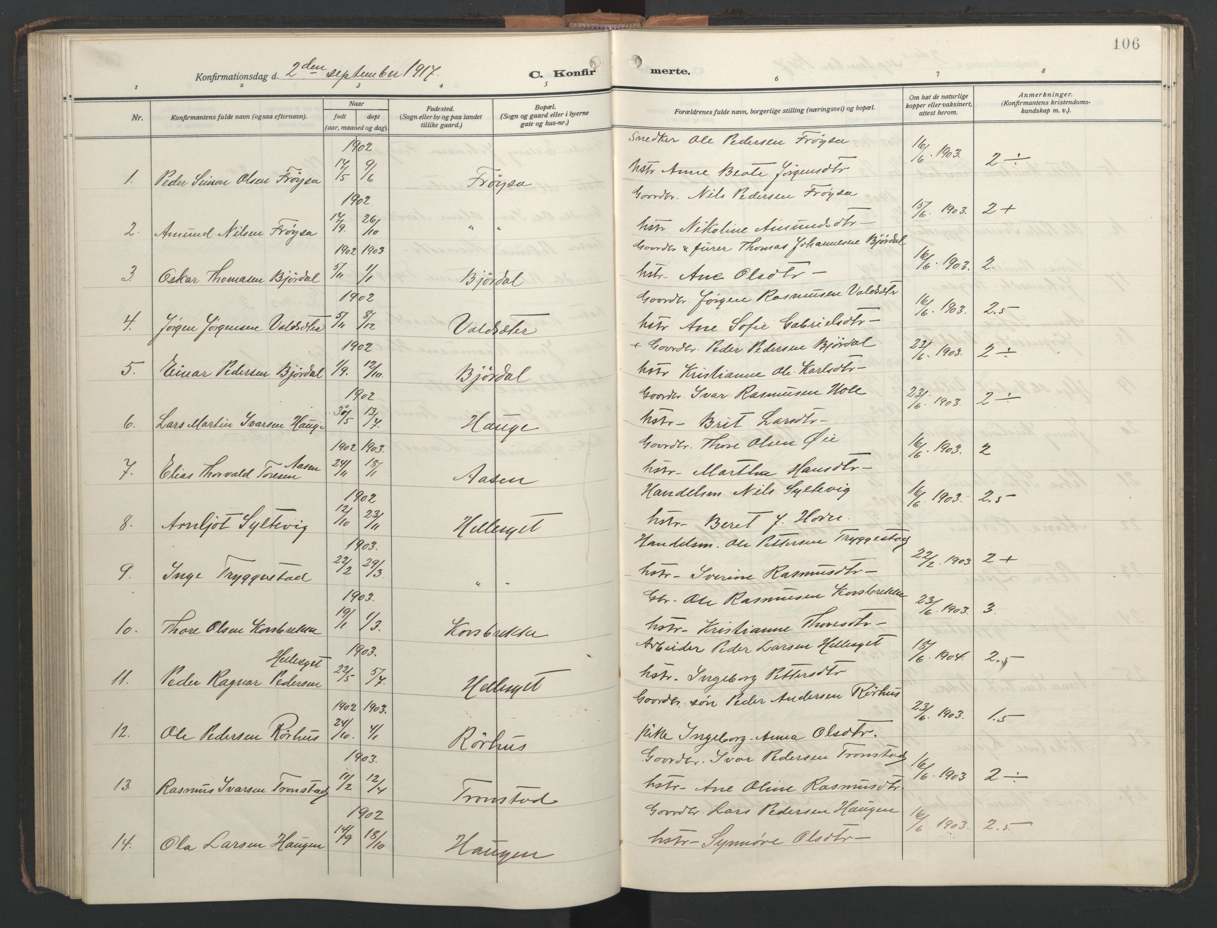 Ministerialprotokoller, klokkerbøker og fødselsregistre - Møre og Romsdal, AV/SAT-A-1454/517/L0232: Klokkerbok nr. 517C05, 1910-1946, s. 106