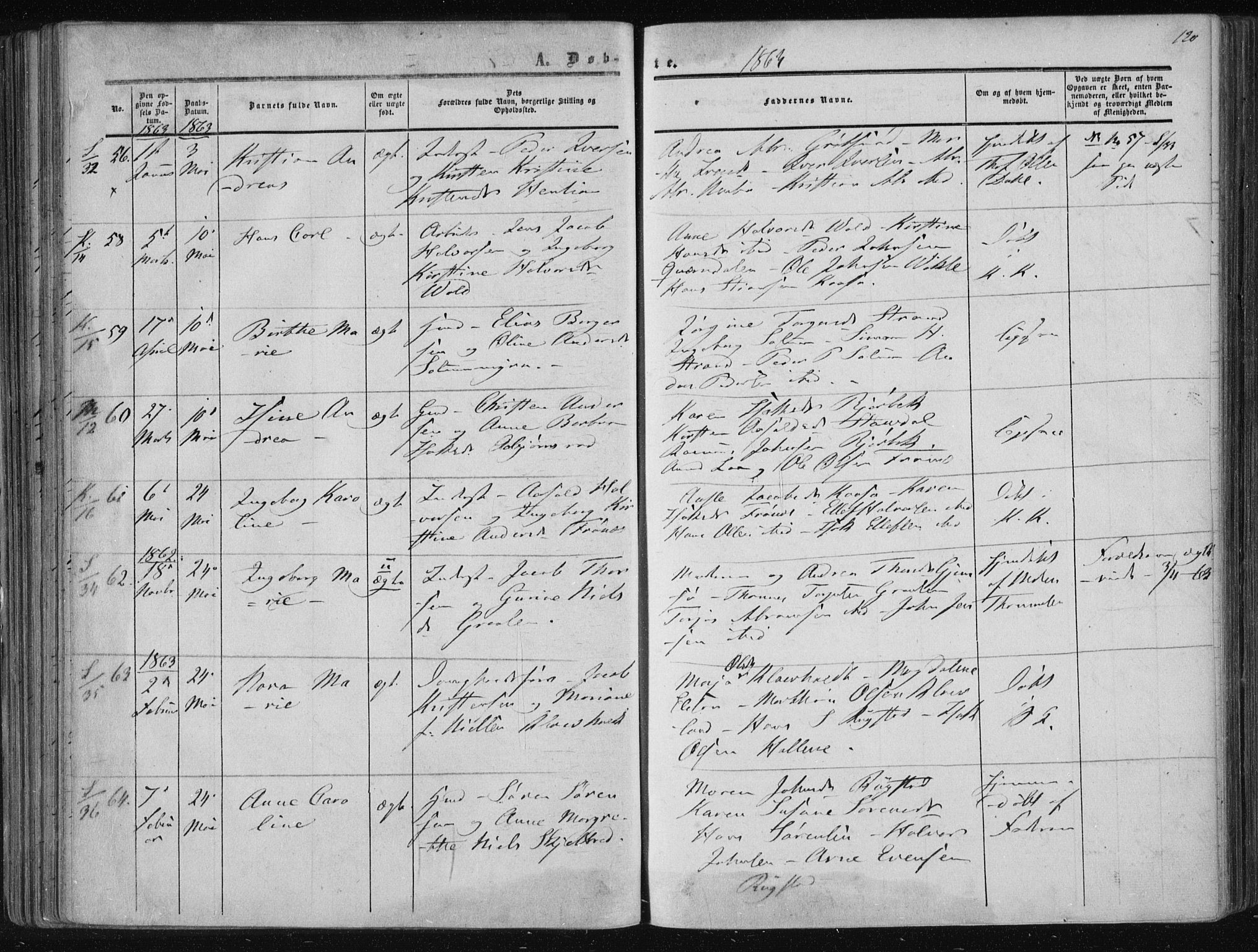 Solum kirkebøker, SAKO/A-306/F/Fa/L0007: Ministerialbok nr. I 7, 1856-1864, s. 120