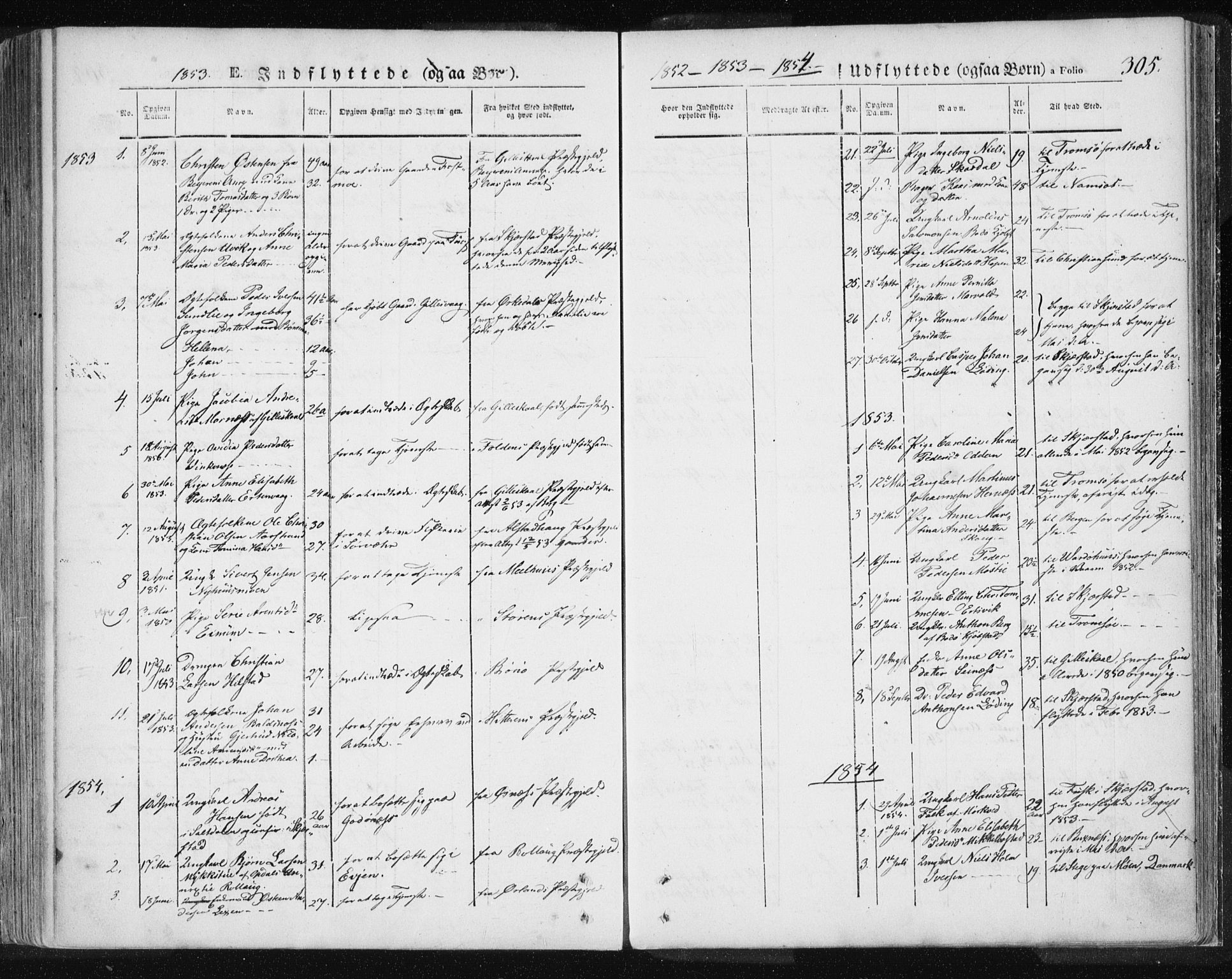Ministerialprotokoller, klokkerbøker og fødselsregistre - Nordland, SAT/A-1459/801/L0007: Ministerialbok nr. 801A07, 1845-1863, s. 305