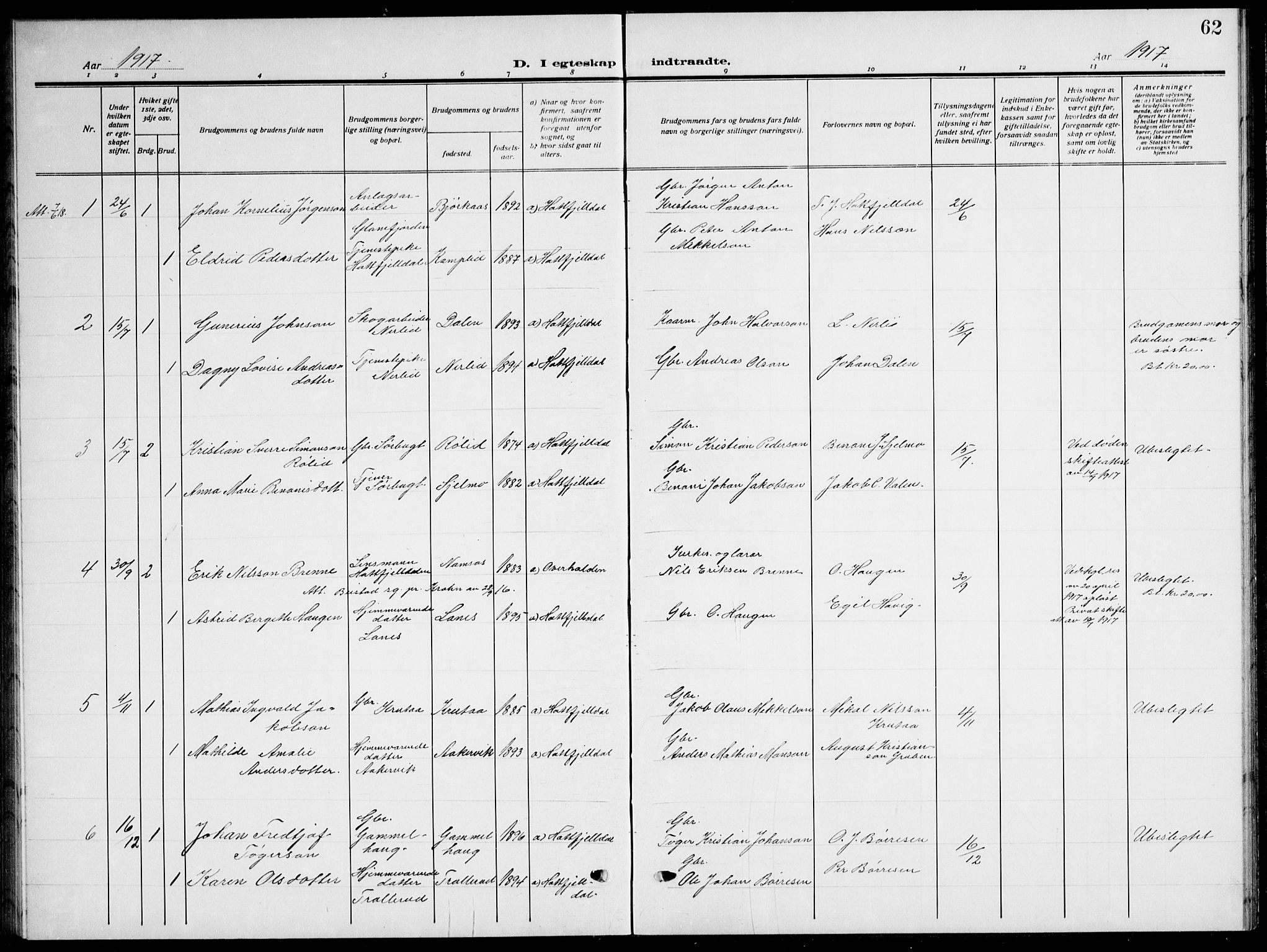 Ministerialprotokoller, klokkerbøker og fødselsregistre - Nordland, AV/SAT-A-1459/823/L0332: Klokkerbok nr. 823C04, 1907-1944, s. 62