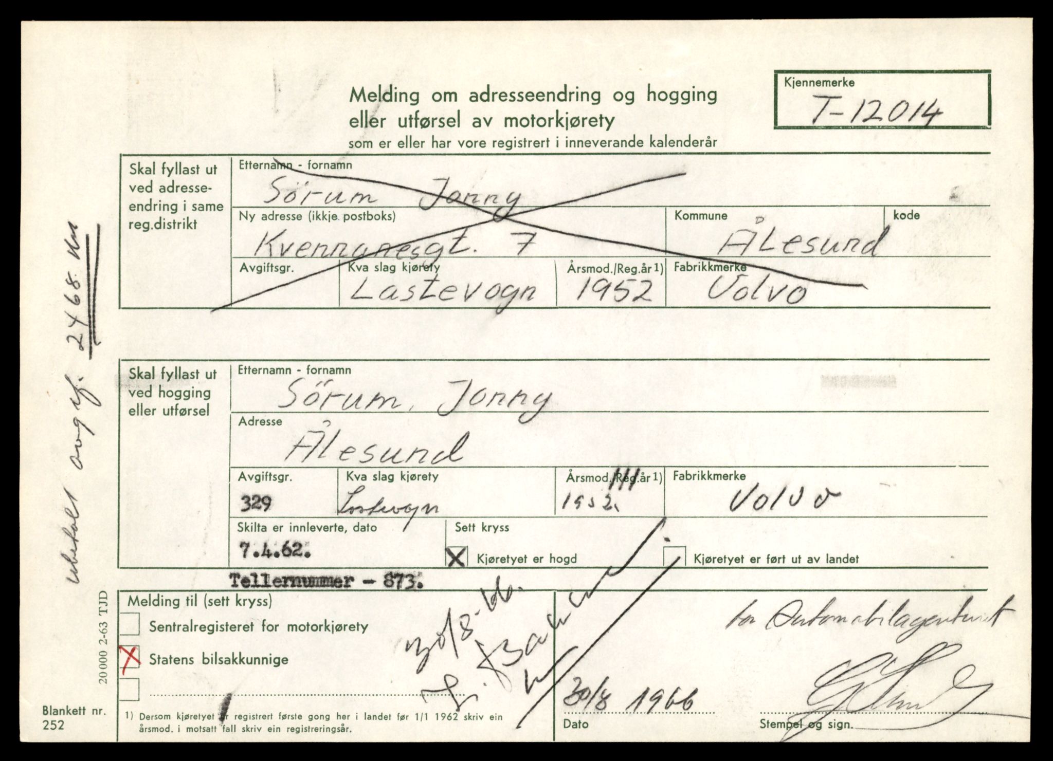 Møre og Romsdal vegkontor - Ålesund trafikkstasjon, AV/SAT-A-4099/F/Fe/L0032: Registreringskort for kjøretøy T 11997 - T 12149, 1927-1998, s. 515