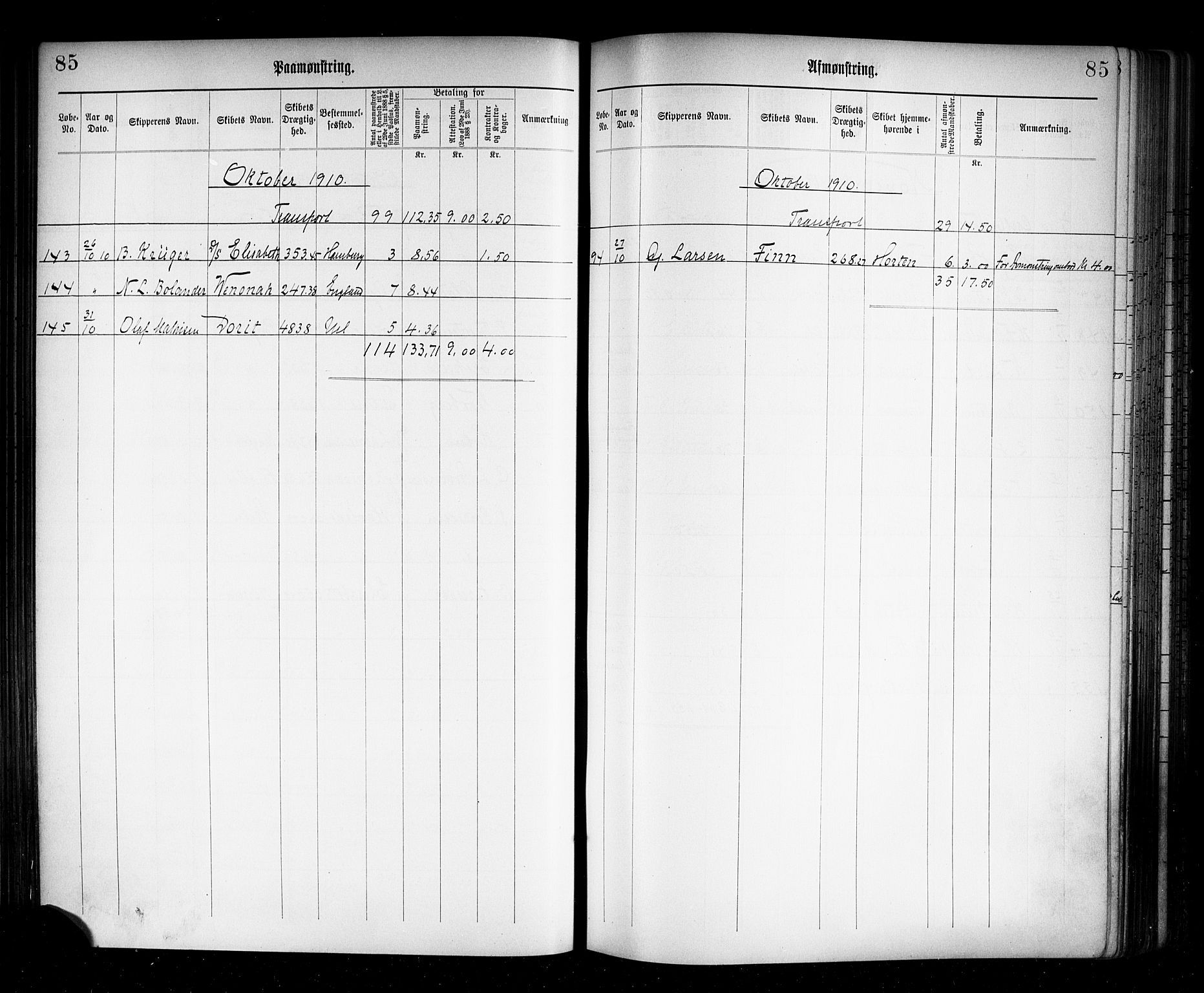 Porsgrunn innrulleringskontor, AV/SAKO-A-829/H/Ha/L0009: Mønstringsjournal, 1906-1923, s. 89