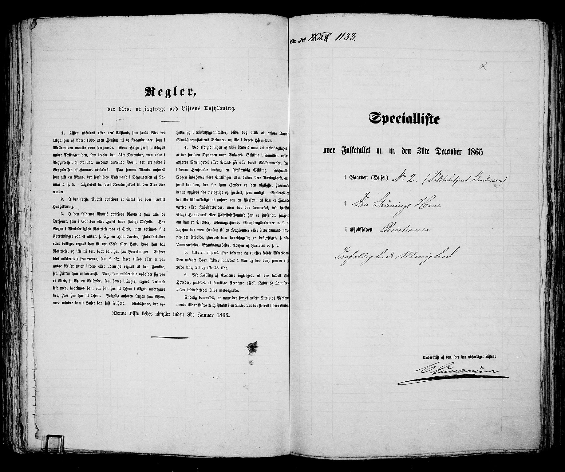 RA, Folketelling 1865 for 0301 Kristiania kjøpstad, 1865, s. 2552